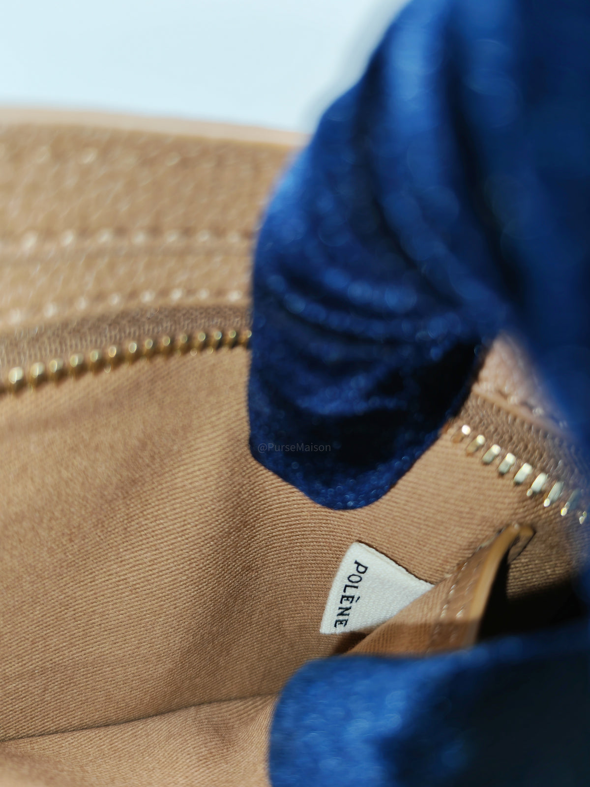 Polene Numéro Neuf East West in Camel Graine Textured Leather