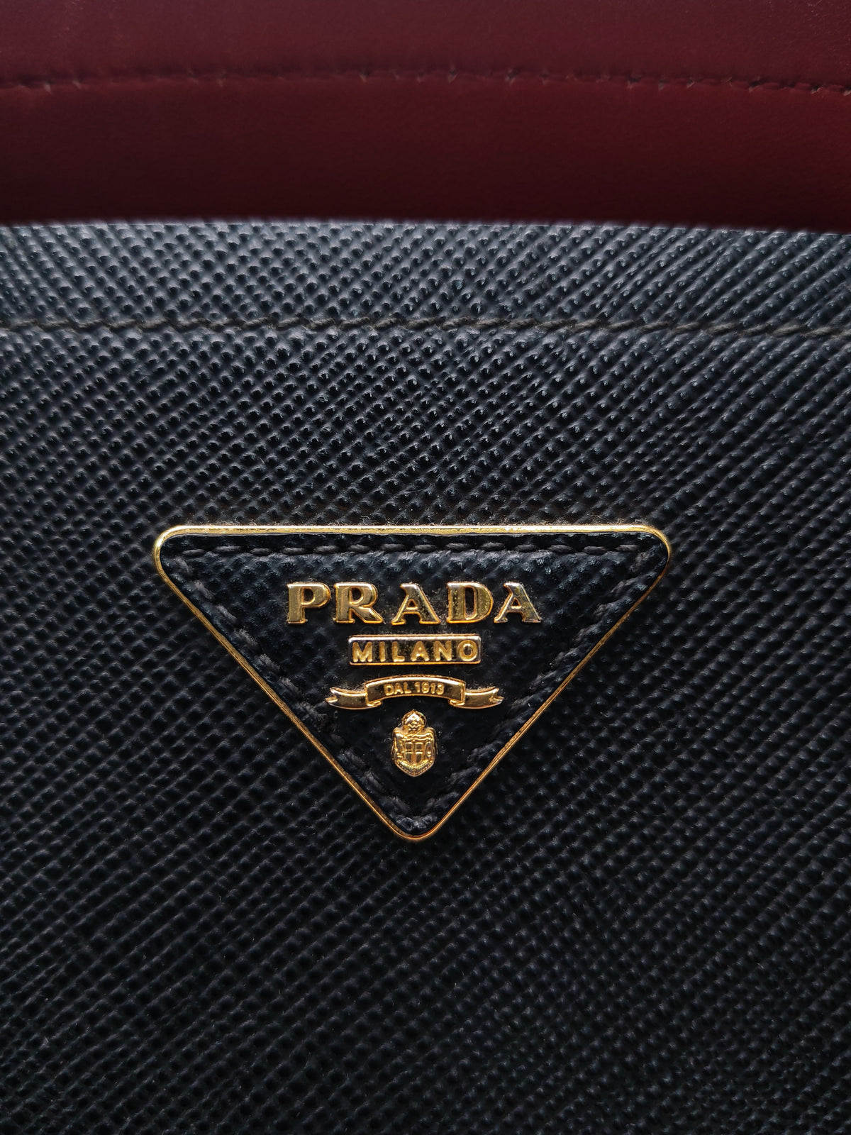 Prada Saffiano Cuir Black Double Bag Medium