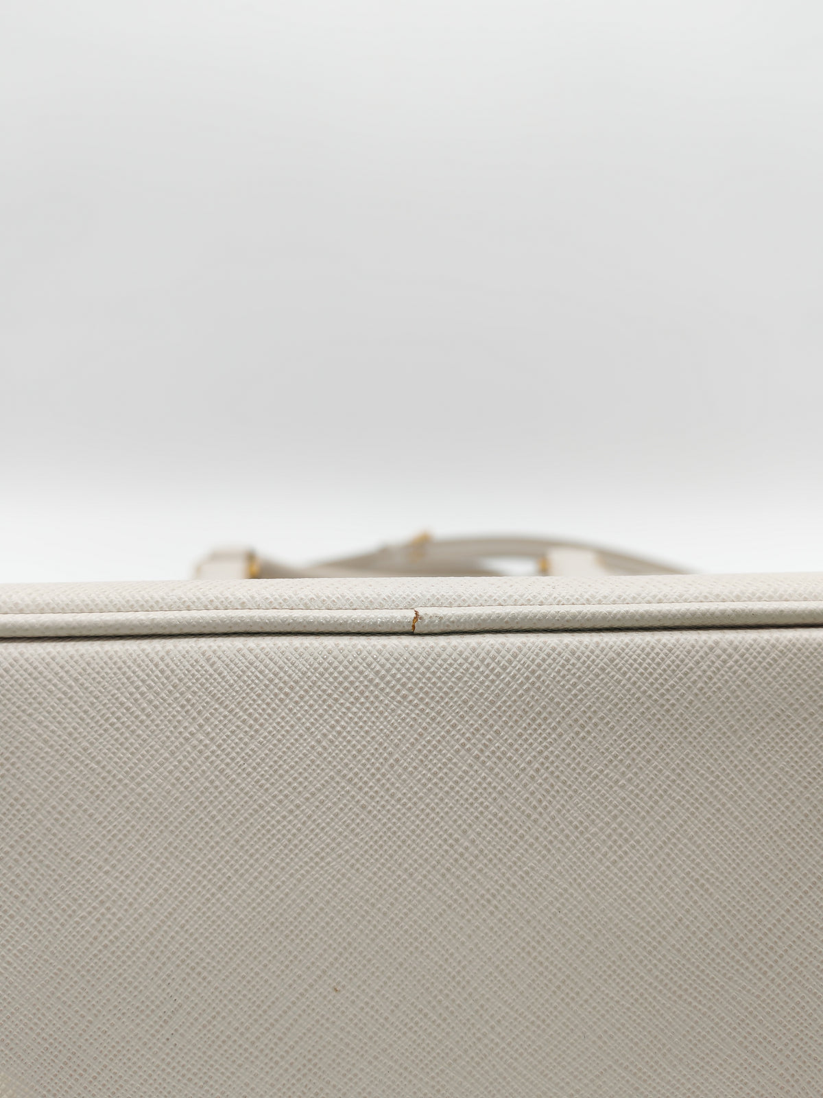 Prada Double Zip Tote Bag in White Galleria Saffiano Leather and Gold Hardware