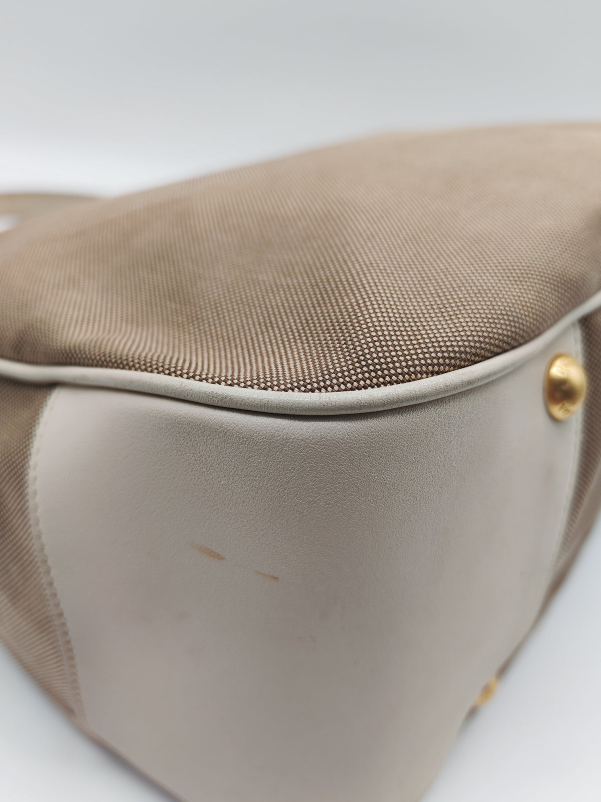 Prada Logo Jacquard Canvas Hobo Bag in Slouchy Brown Monogram Canvas and Gold Hardware