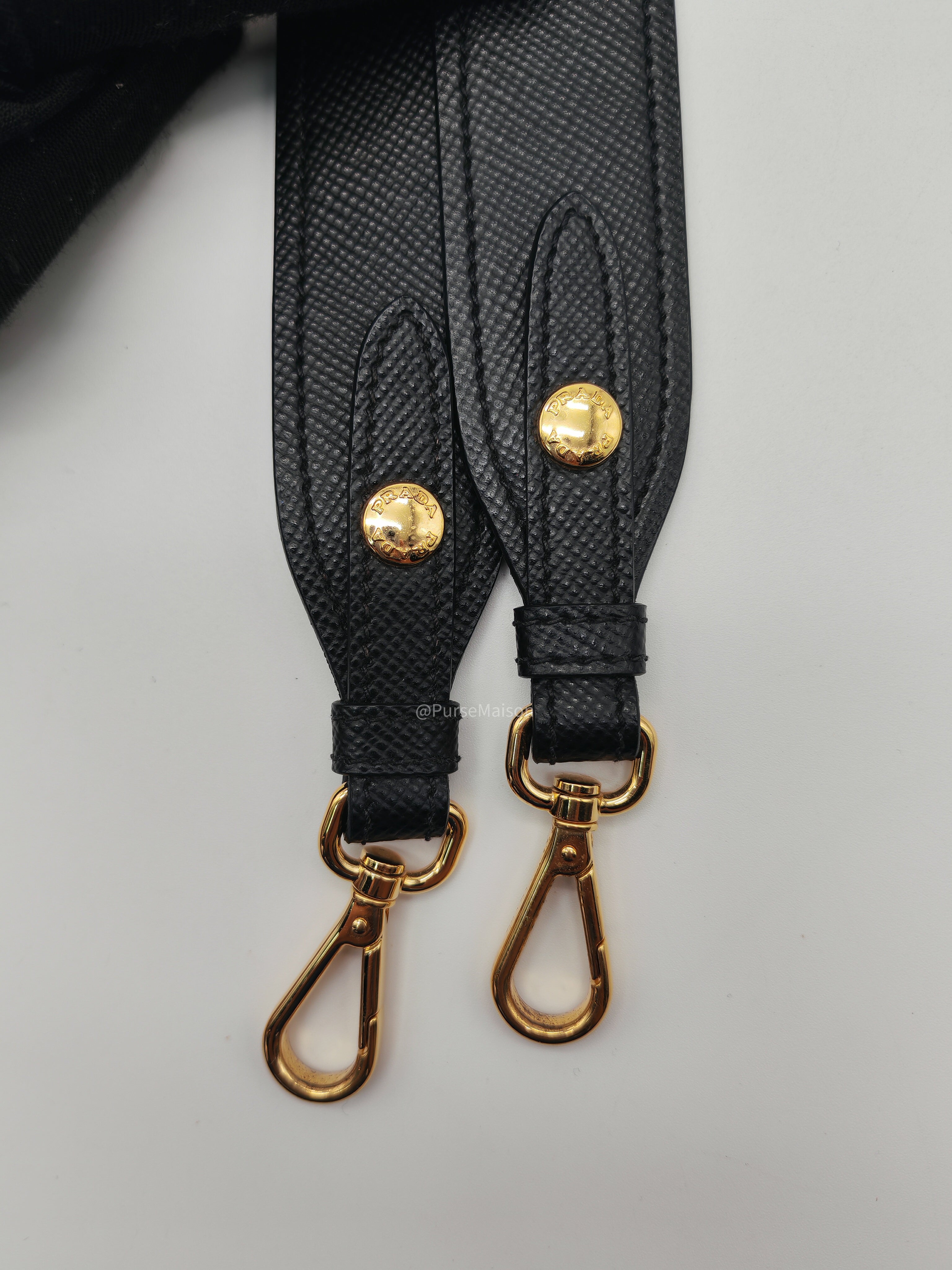 Prada Monochrome Tote Bag Small in Black Saffiano Cuir Calfskin Leather and Gold Hardware