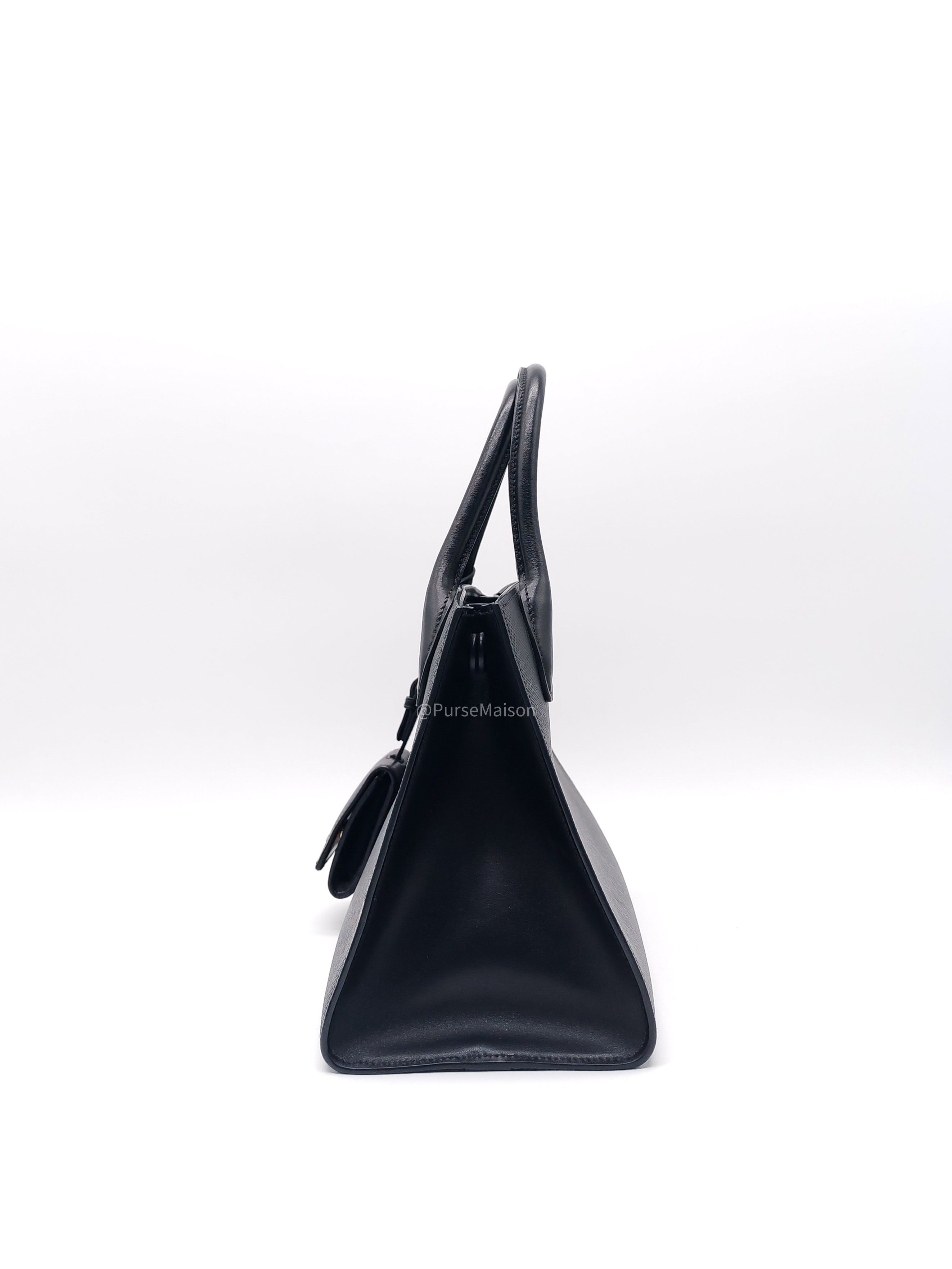 Prada Monochrome Tote Bag Small in Black Saffiano Cuir Calfskin Leather and Gold Hardware