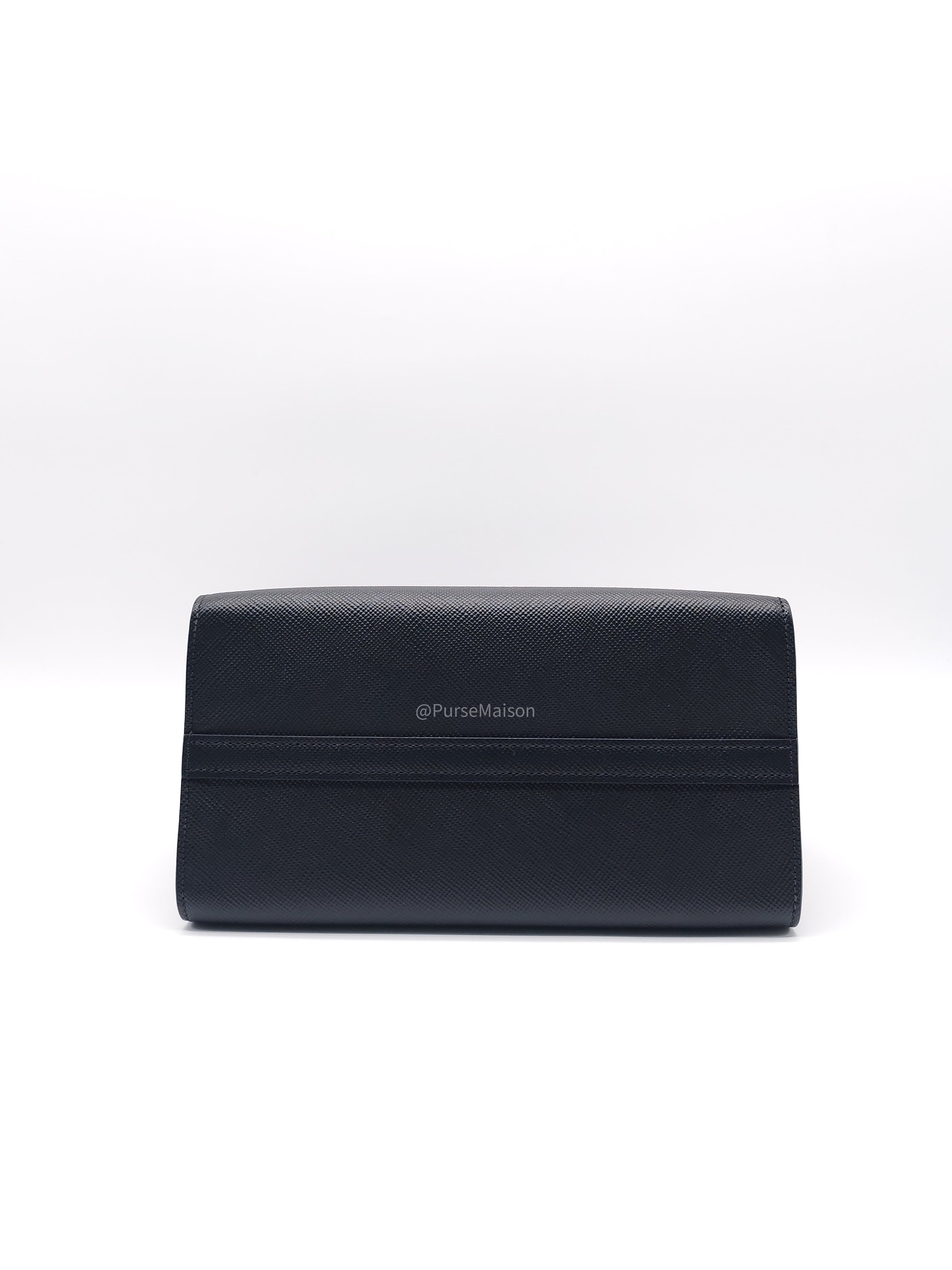 Prada Monochrome Tote Bag Small in Black Saffiano Cuir Calfskin Leather and Gold Hardware