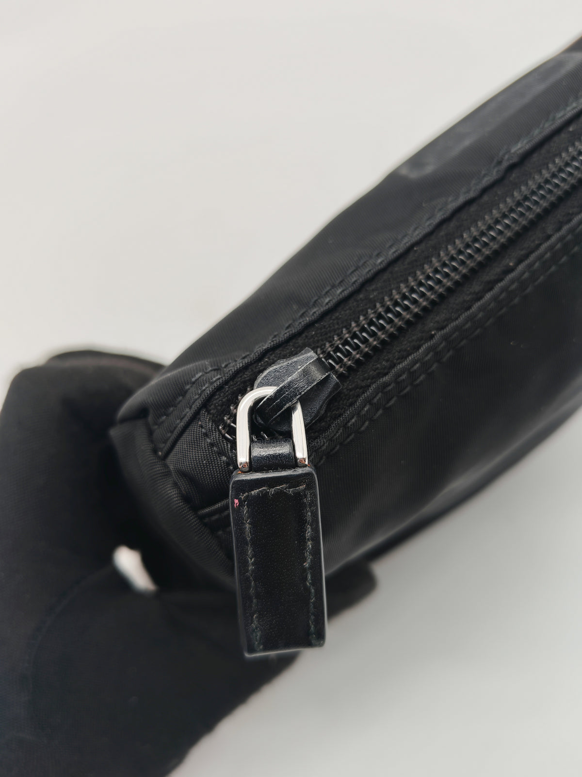 Prada Nylon Cosmetic Pouch in Black Nylon Canvas