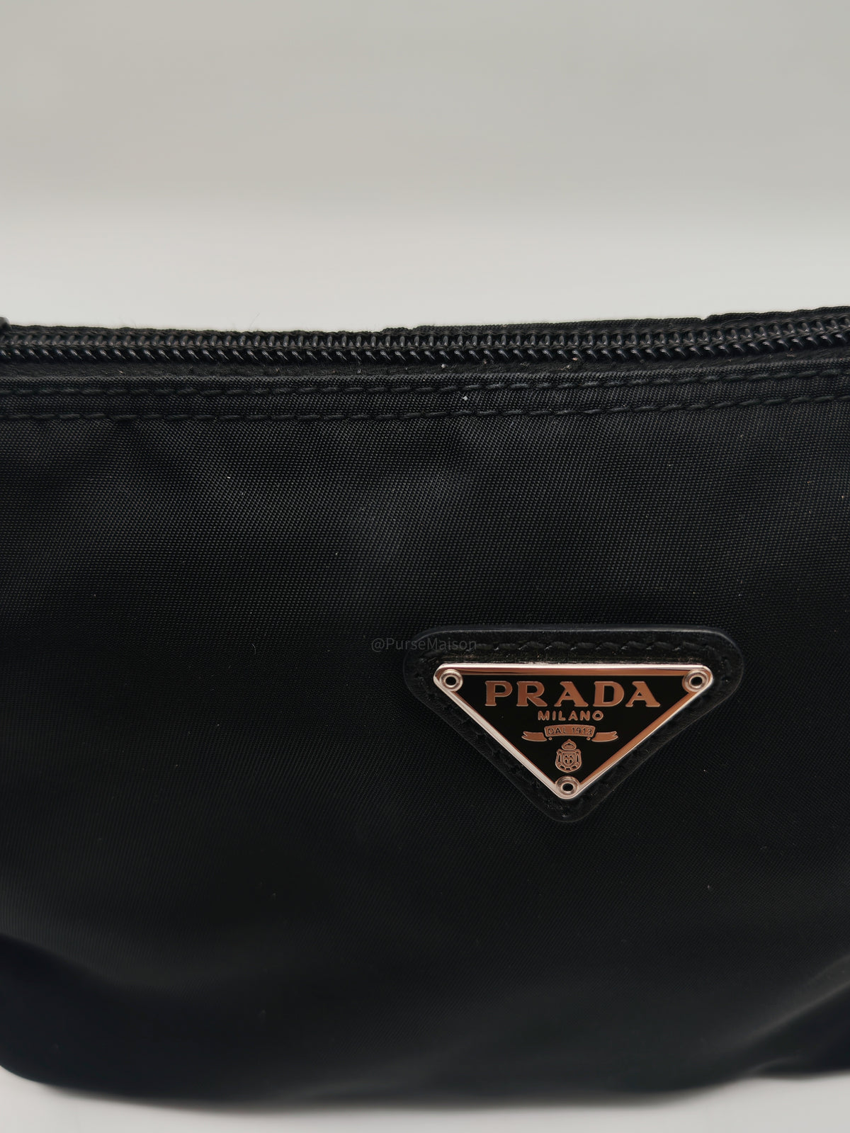 Prada Nylon Cosmetic Pouch in Black Nylon Canvas