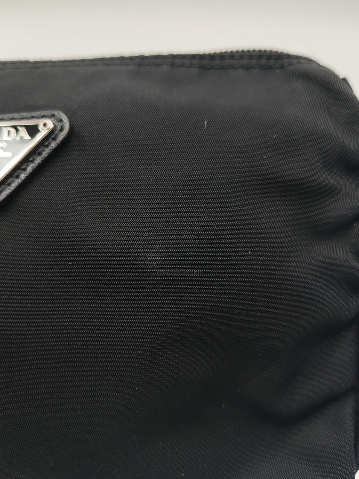 Prada Nylon Cosmetic Pouch in Black Nylon Canvas