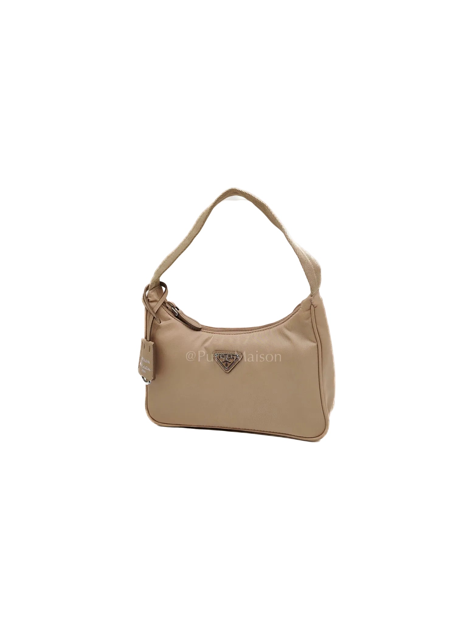 Re-Edition 2000 Mini Bag in Beige Tessuto Nylon Canvas