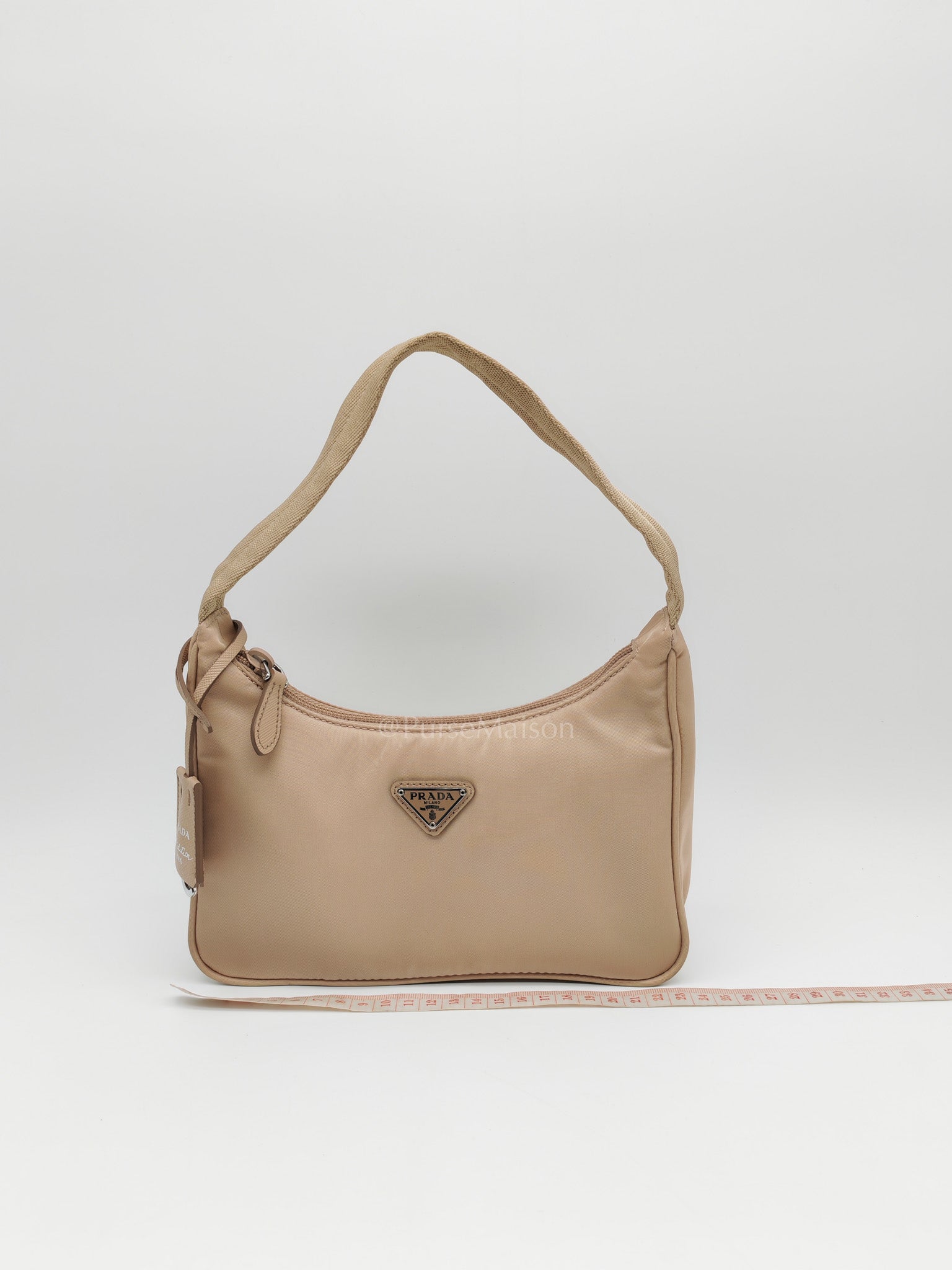 Re-Edition 2000 Mini Bag in Beige Tessuto Nylon Canvas