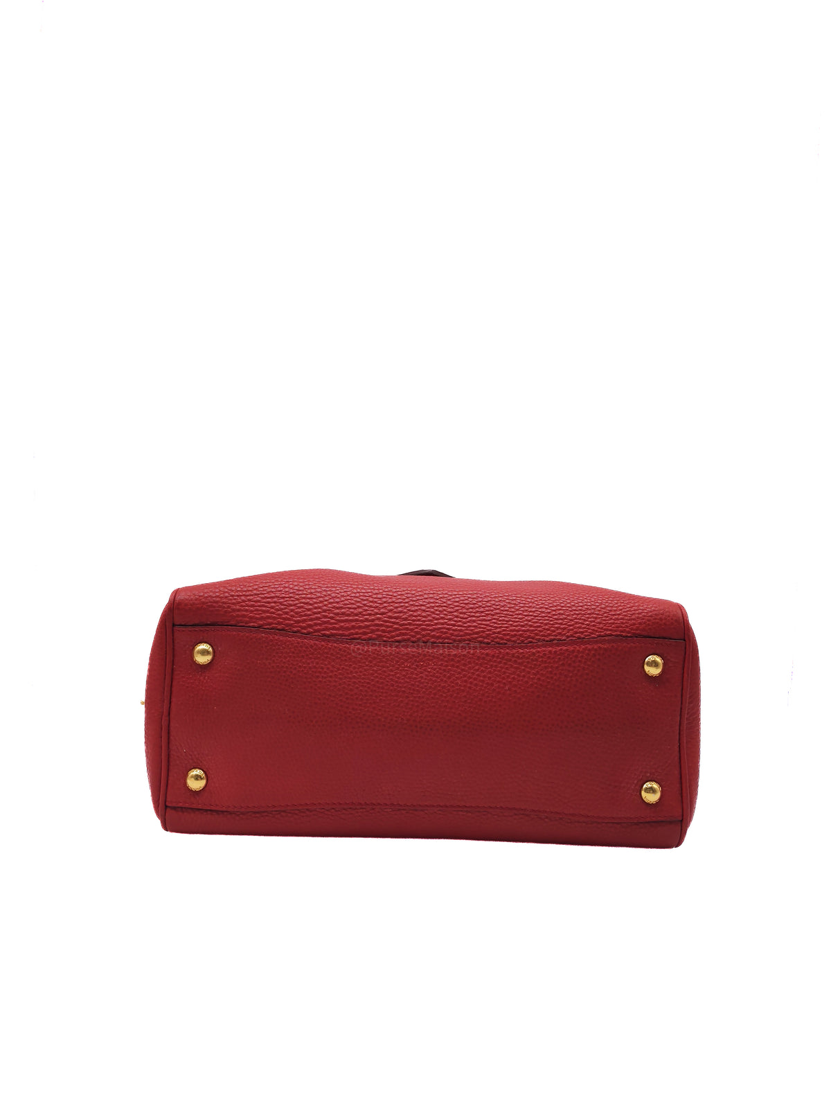 Prada Vitello Daino Bowling Bag in Red Bauletto Leather and Gold Hardware