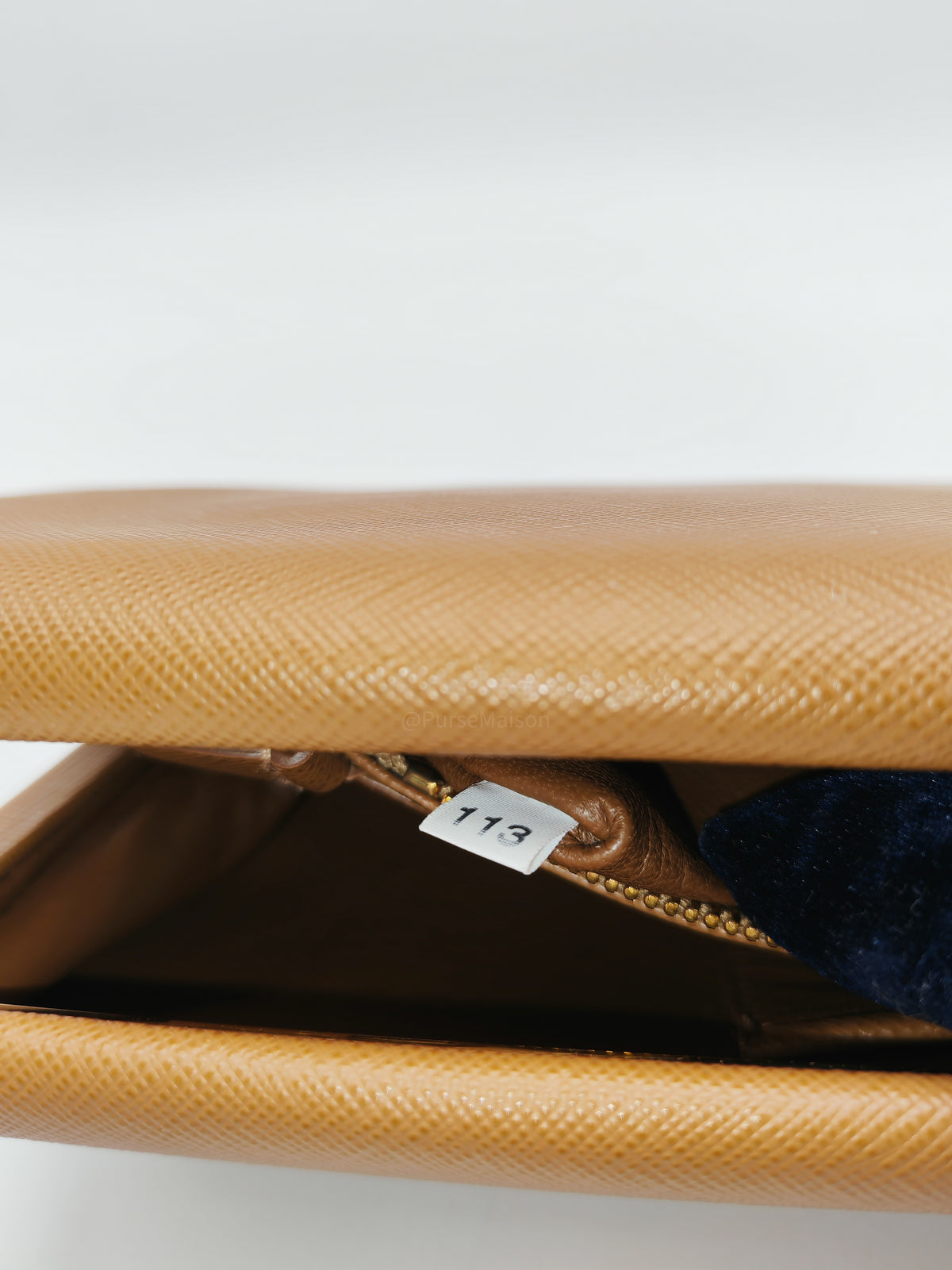 Prada Envelope Clutch in Brown Saffiano Leather and Gold Hardware