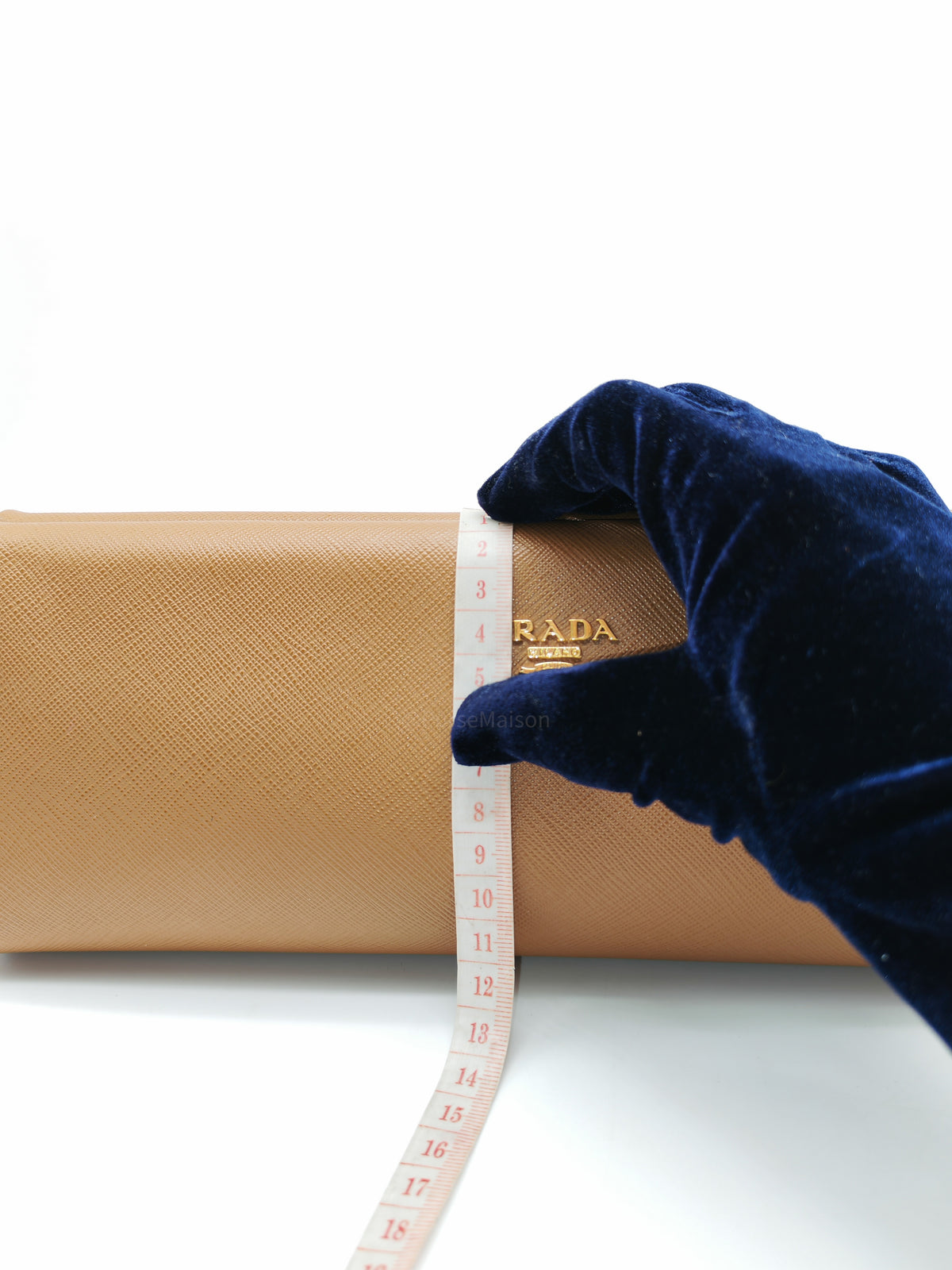 Prada Envelope Clutch in Brown Saffiano Leather and Gold Hardware