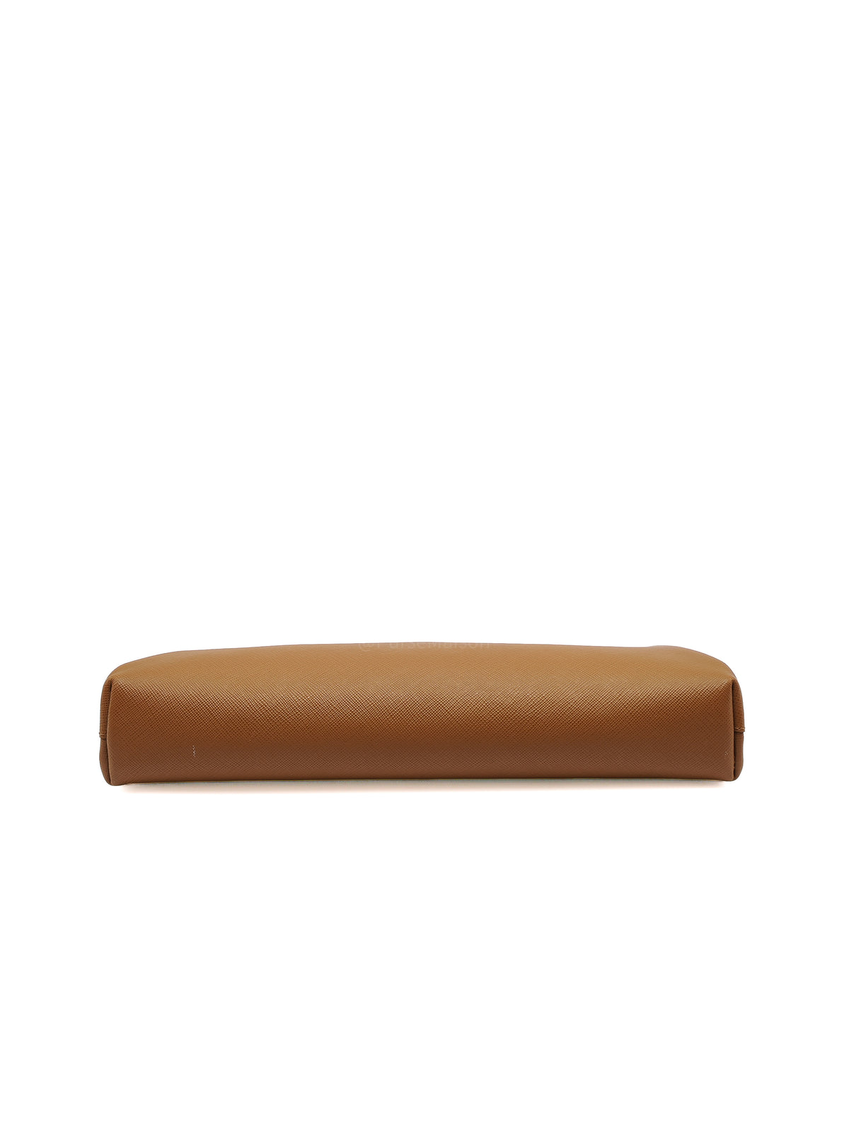 Prada Envelope Clutch in Brown Saffiano Leather and Gold Hardware