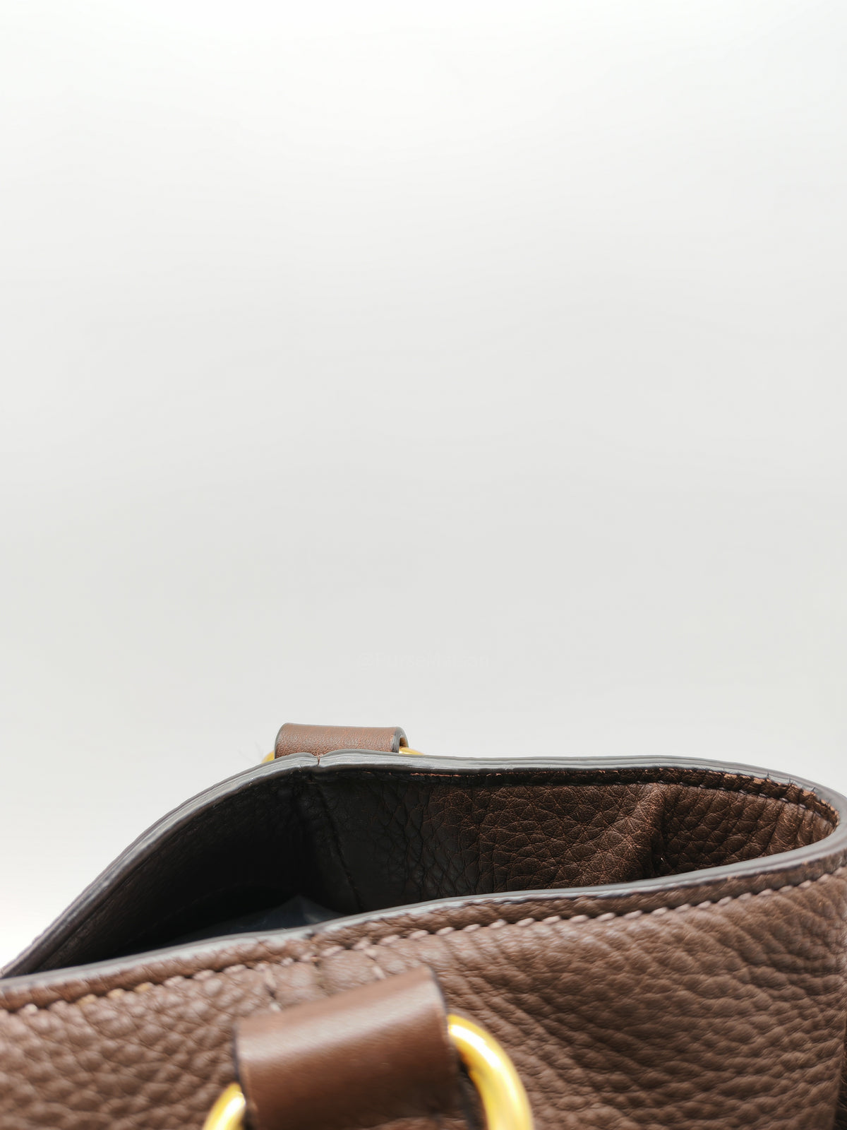 Prada BR4970 Marmo in Caffe Vitello Daino Leather Double-Pocket Tote Bag