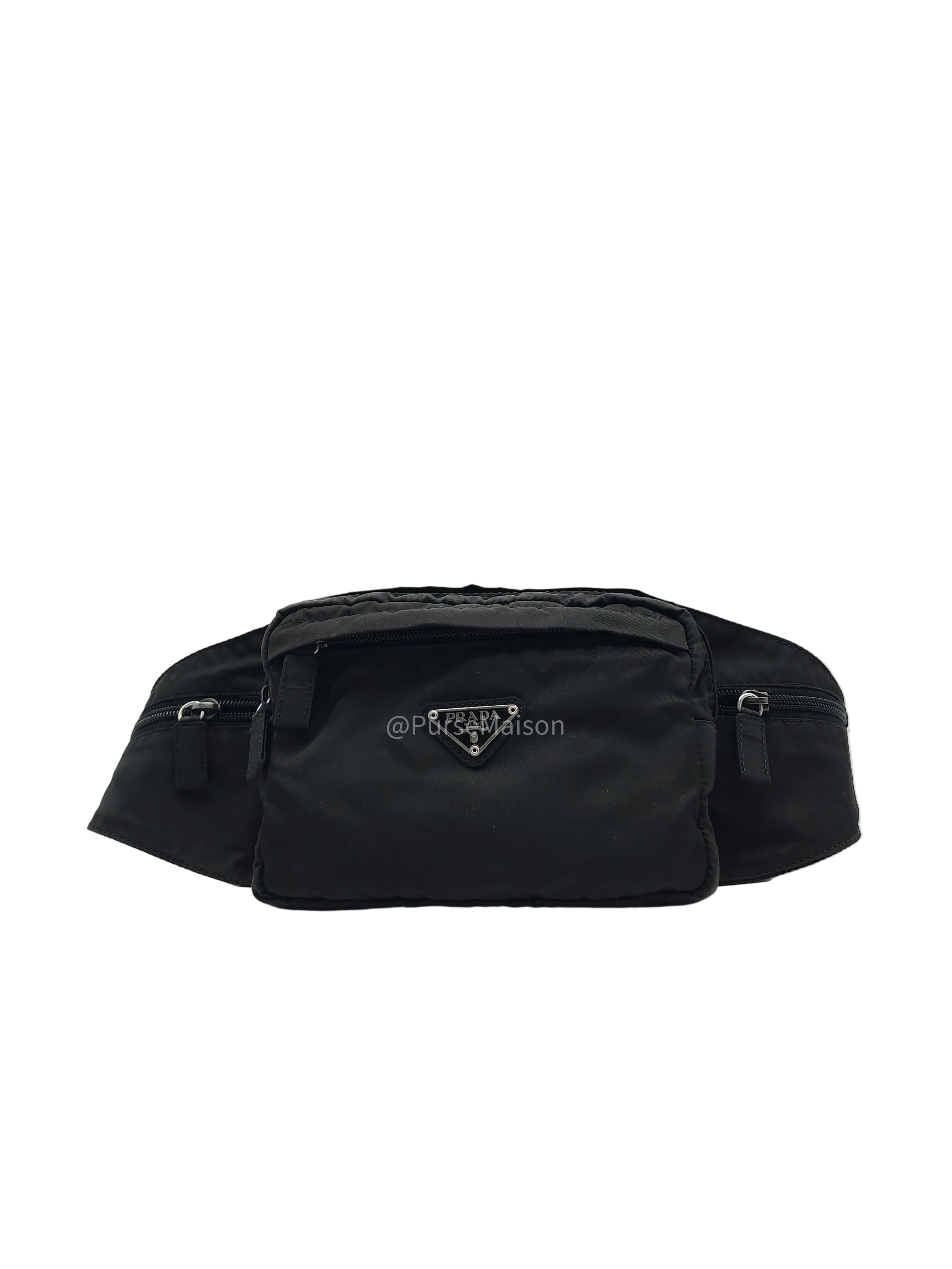 Prada Tessuto nylon Multi-Pocket Belt Bag in Triangle Logo Plaque