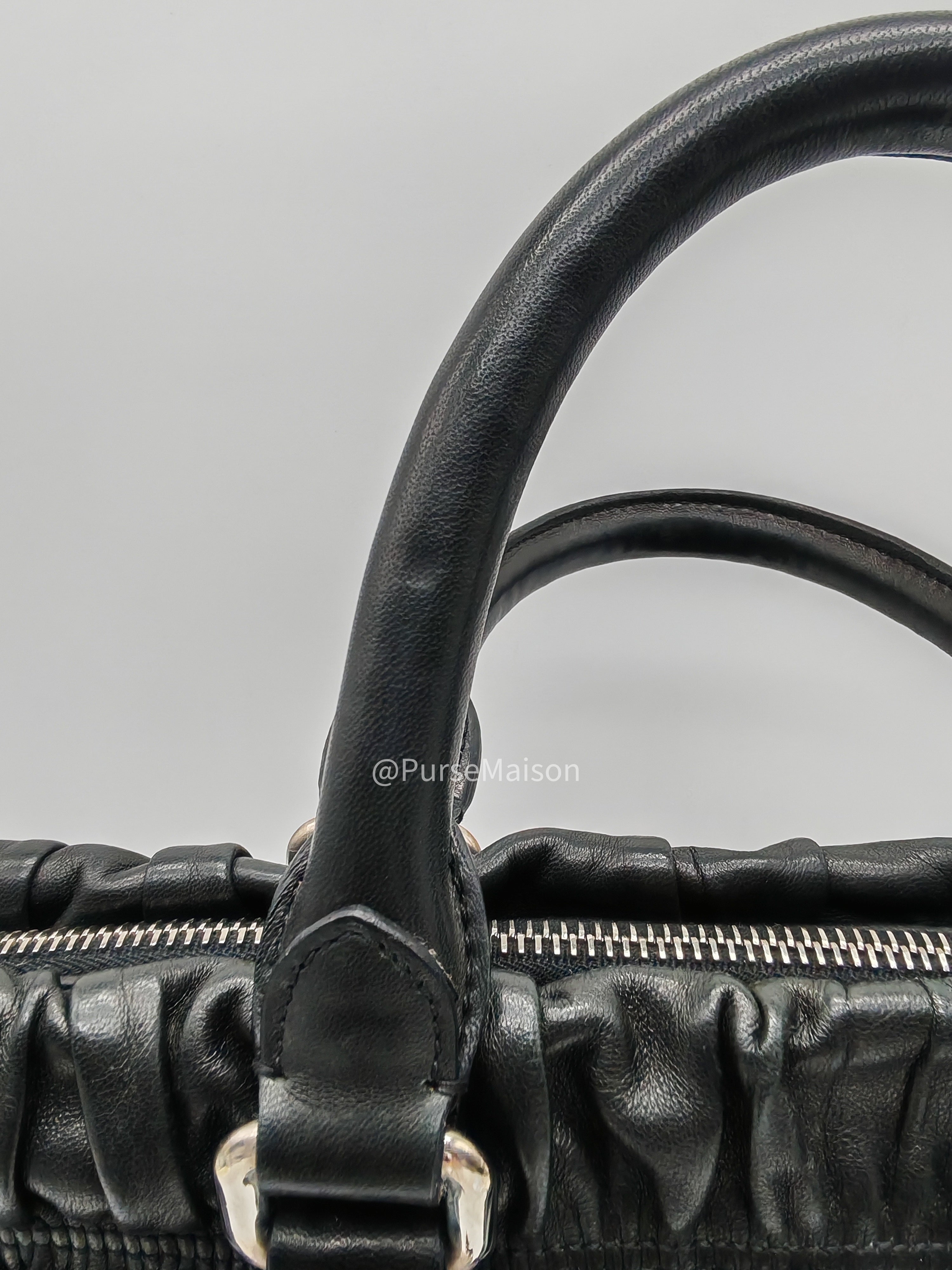 Prada Nappa in Black Gaufre Leather Shoulder Bag