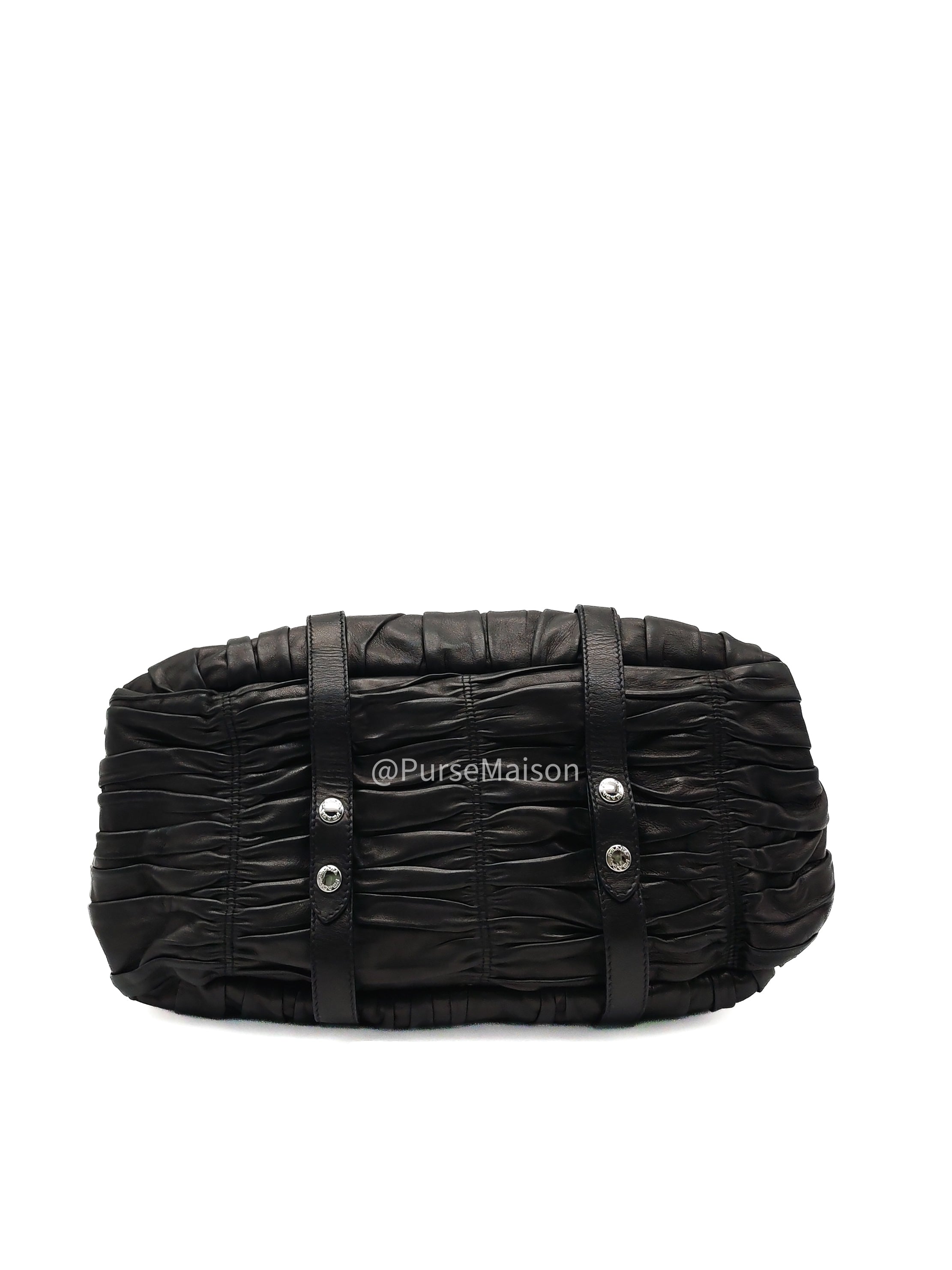 Prada Nappa in Black Gaufre Leather Shoulder Bag