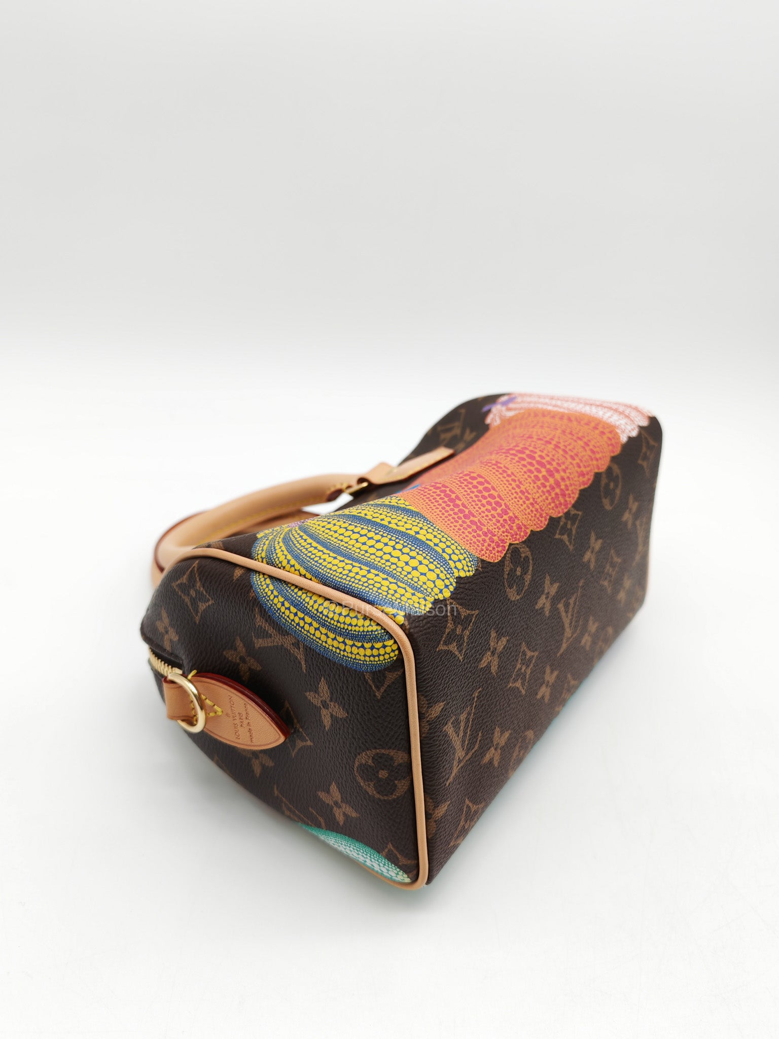 Louis Vuitton Speedy Bandouliere 20 LV x Yayoi Kusama in Monogram Canvas Pumpskins (Microchip)
