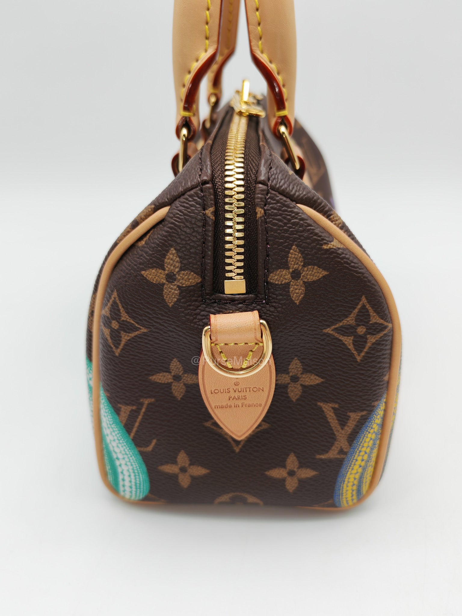 Louis Vuitton Speedy Bandouliere 20 LV x Yayoi Kusama in Monogram Canvas Pumpskins (Microchip)