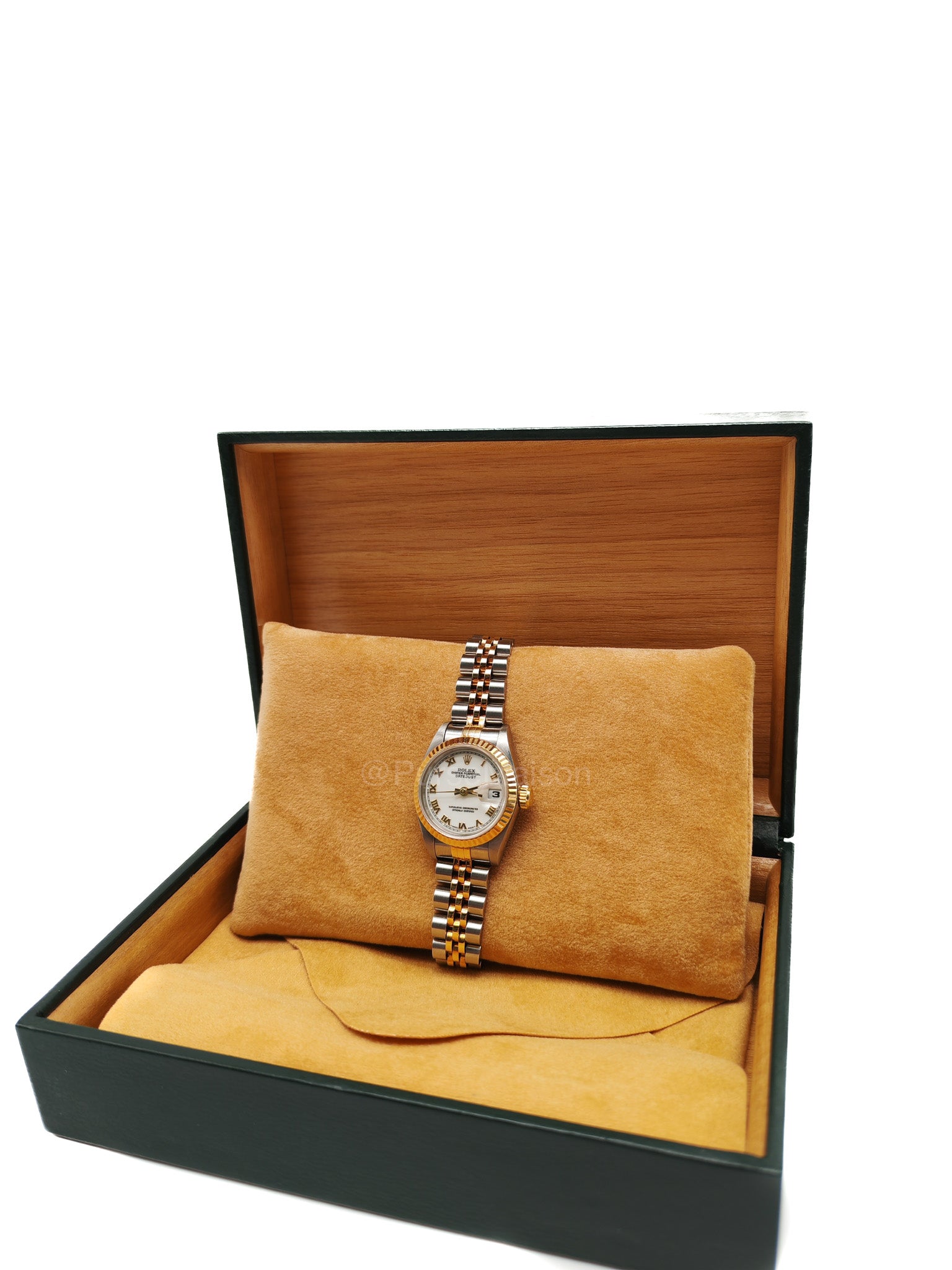 Rolex Oyster Perpetual Datejust White Roman Numeral Dial Two Tone Jubilee Bracelet 26 mm Ref. No. 69173 (1996)