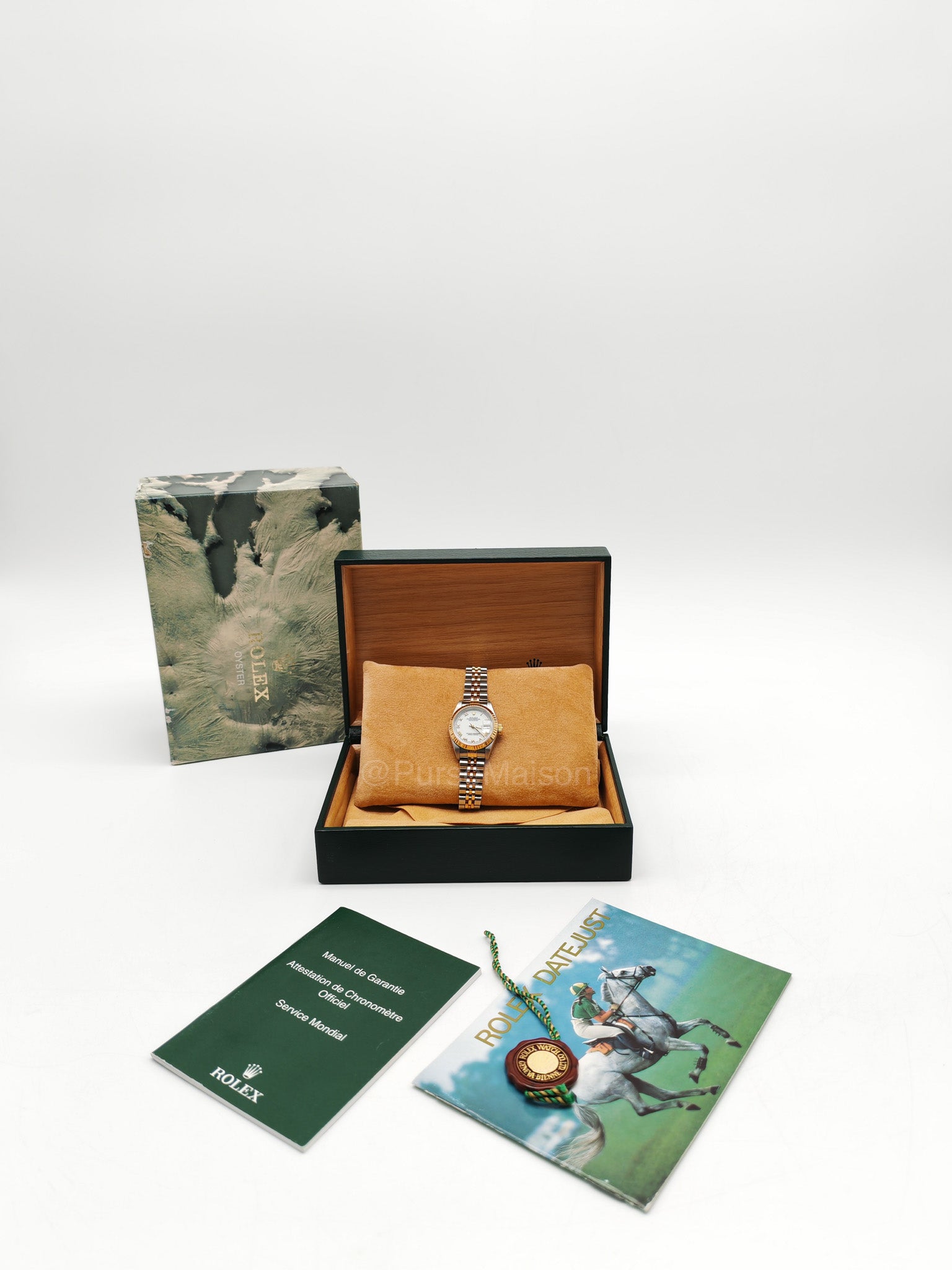 Rolex Oyster Perpetual Datejust White Roman Numeral Dial Two Tone Jubilee Bracelet 26 mm Ref. No. 69173 (1996)