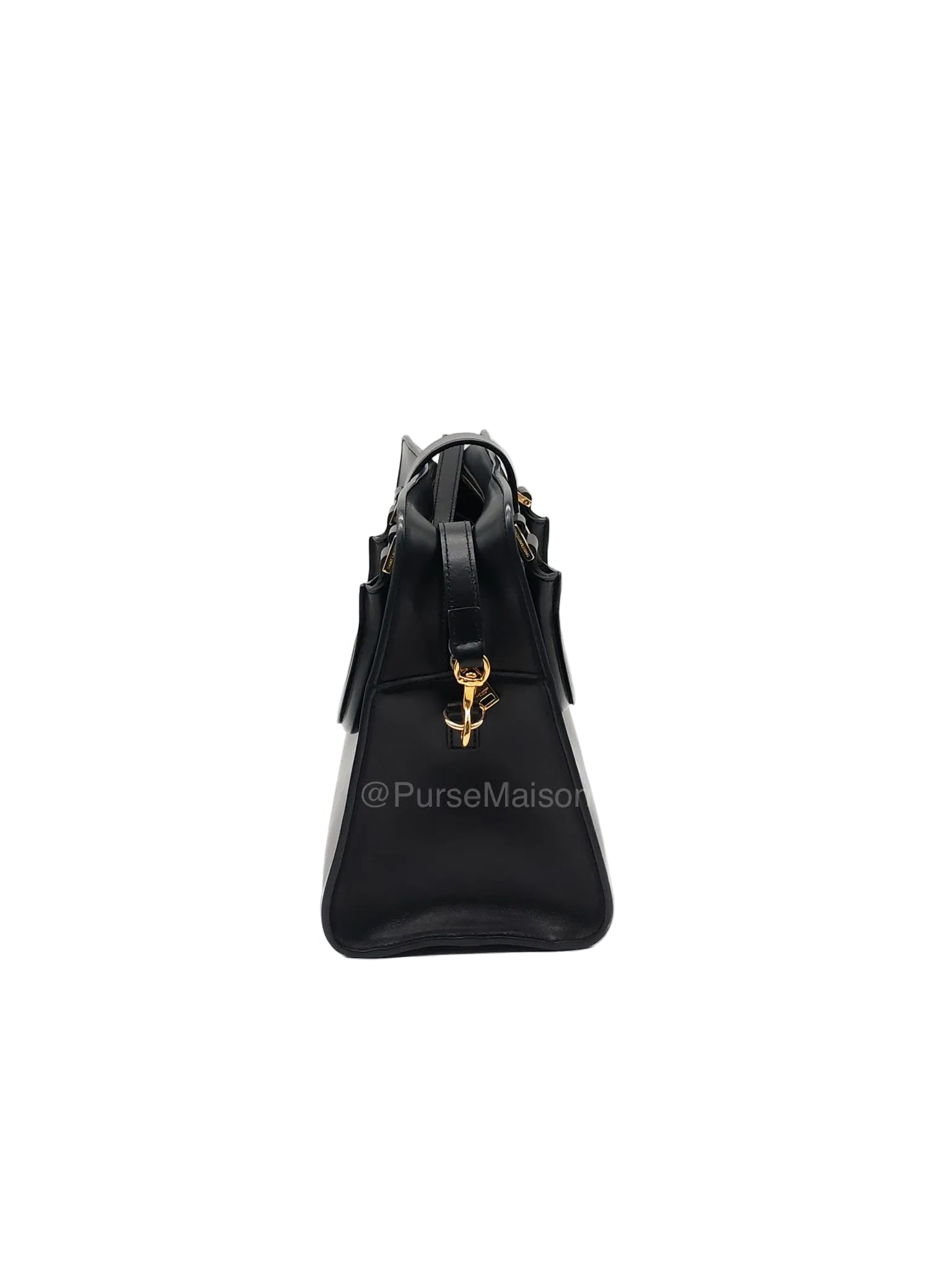 Saint Laurent Cabas Small Monogram in Black Smooth Calfskin Leather