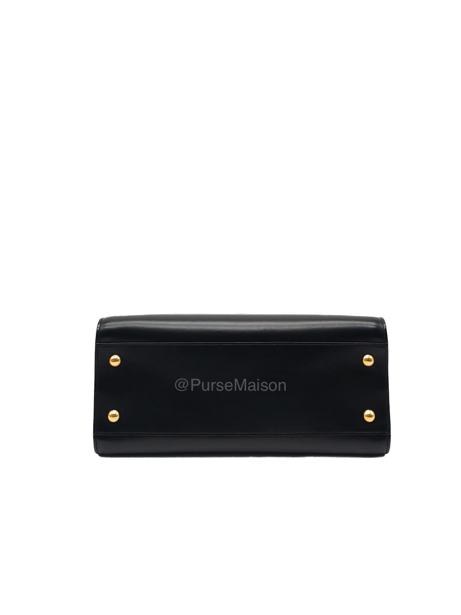 Saint Laurent Cabas Small Monogram in Black Smooth Calfskin Leather