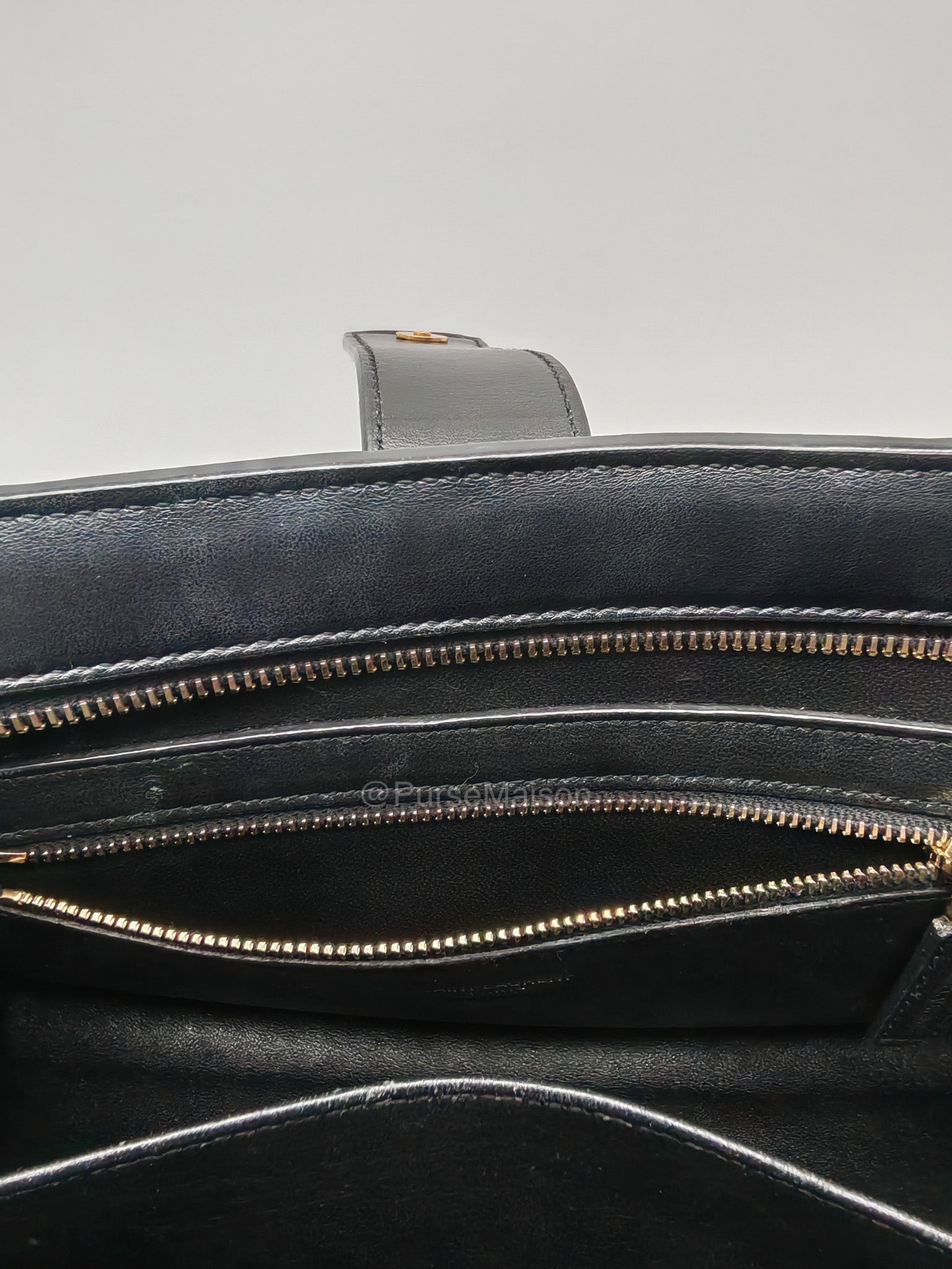 Saint Laurent Cabas Small Monogram in Black Smooth Calfskin Leather