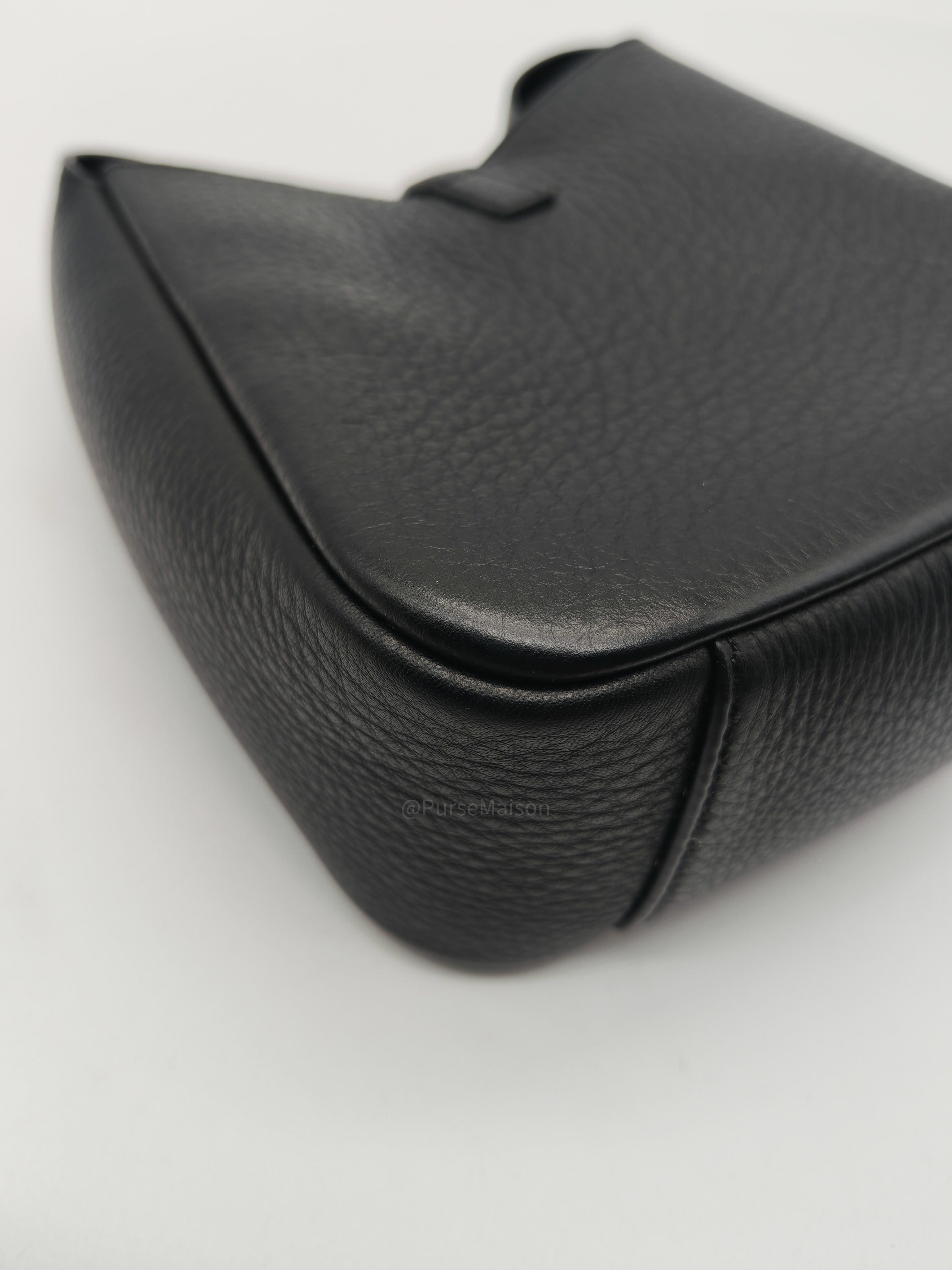 Saint Laurent Le 5 a 7 Supple Baby Hobo Bag in Black Grained Calfskin Leather