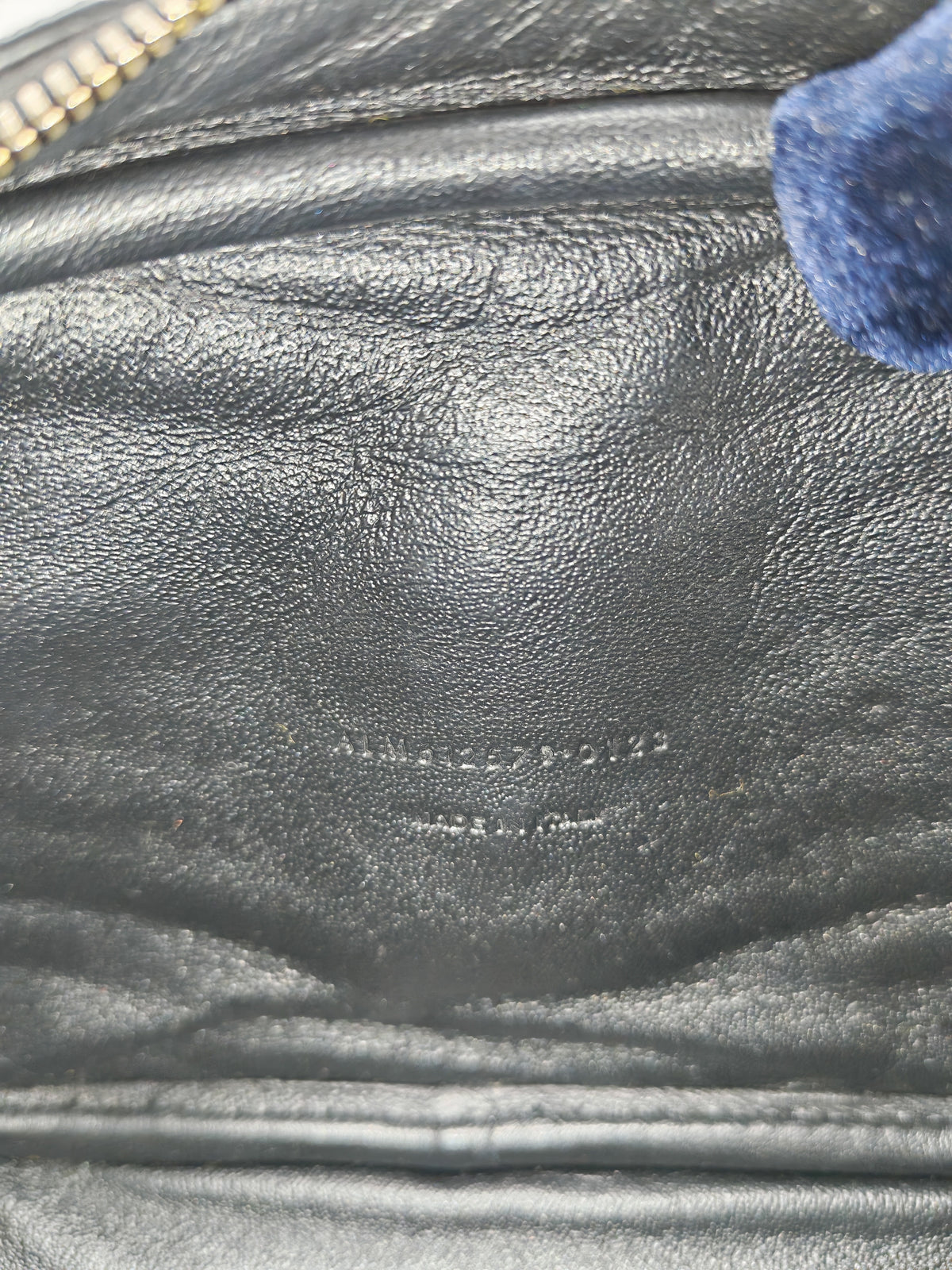 Saint Laurent Lou Mini Camera Bag in Black Chevron Quilted Grained Leather Gold Hardware
