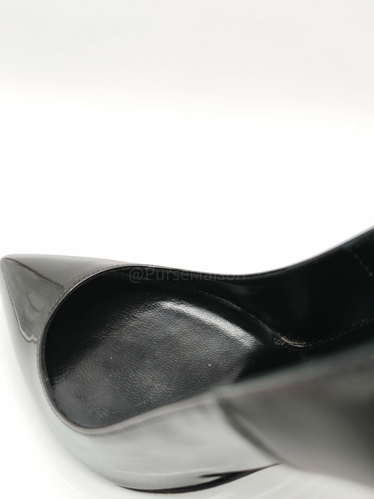 Yves Saint Laurent Opyum Pointed-Toe Pump in Black Patent Leather Size 36.5 EU (25 cm)