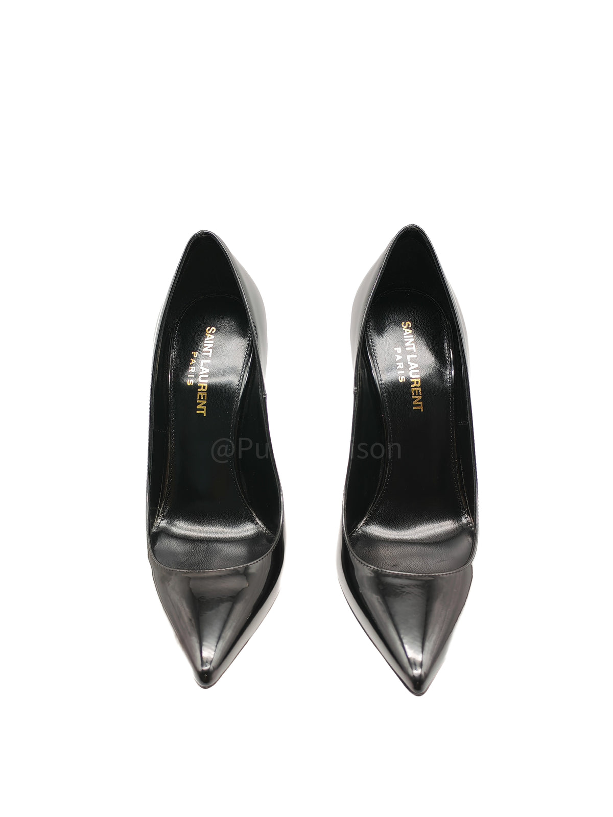 Yves Saint Laurent Opyum Pointed-Toe Pump in Black Patent Leather Size 36.5 EU (25 cm)