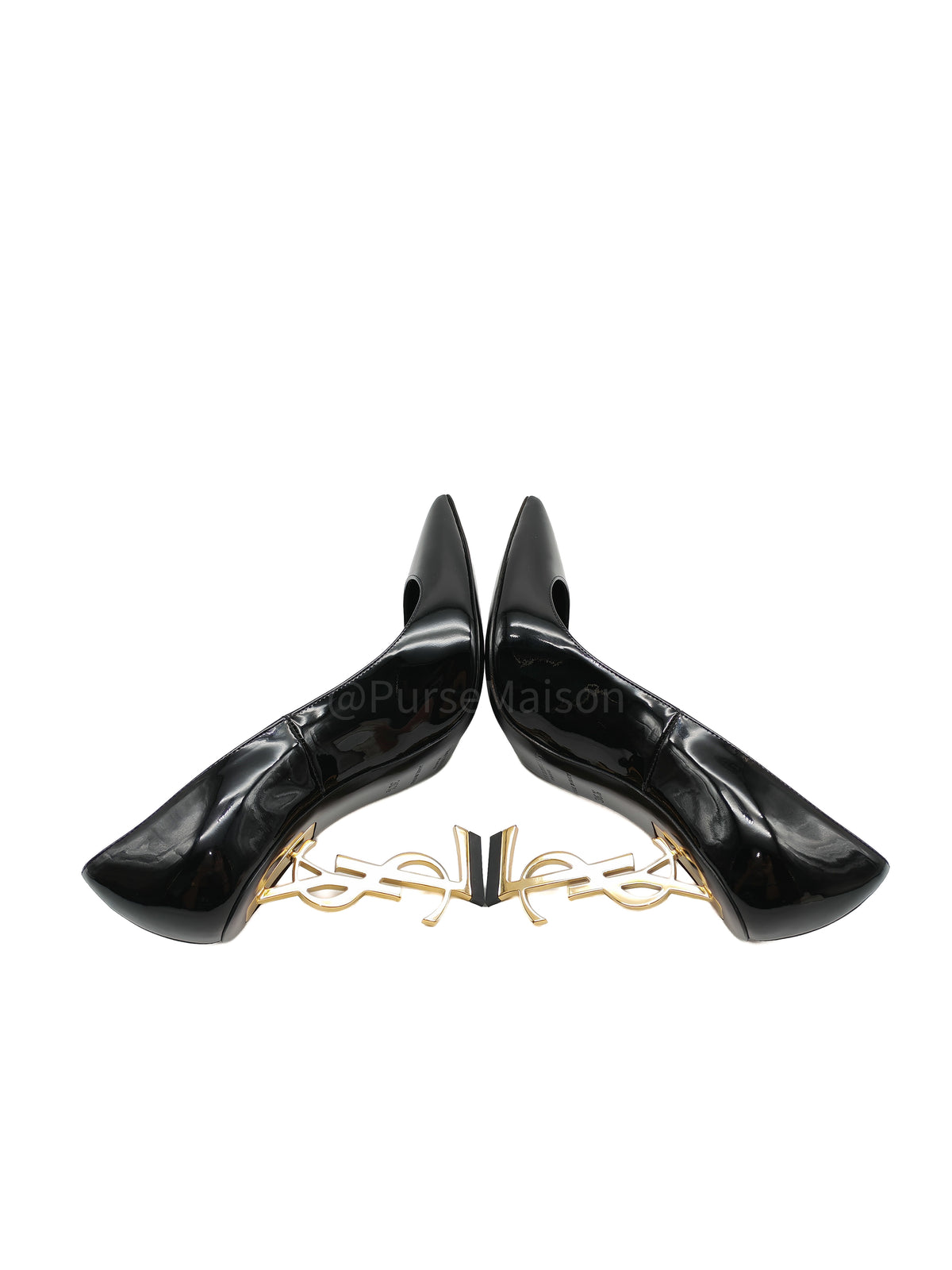 Yves Saint Laurent Opyum Pointed-Toe Pump in Black Patent Leather Size 36.5 EU (25 cm)