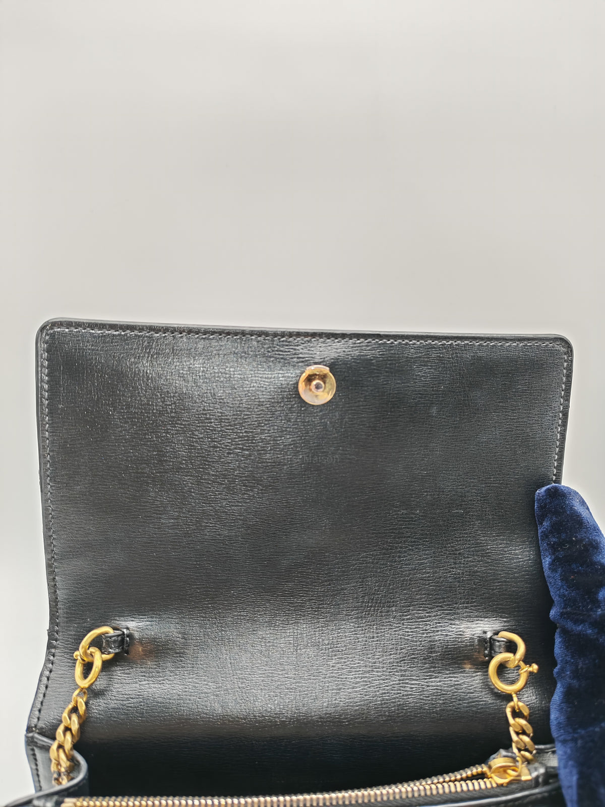 Yves Saint Laurent Sunset Mini Top Handle Bag in Black Calfskin Leather and Gold Hardware