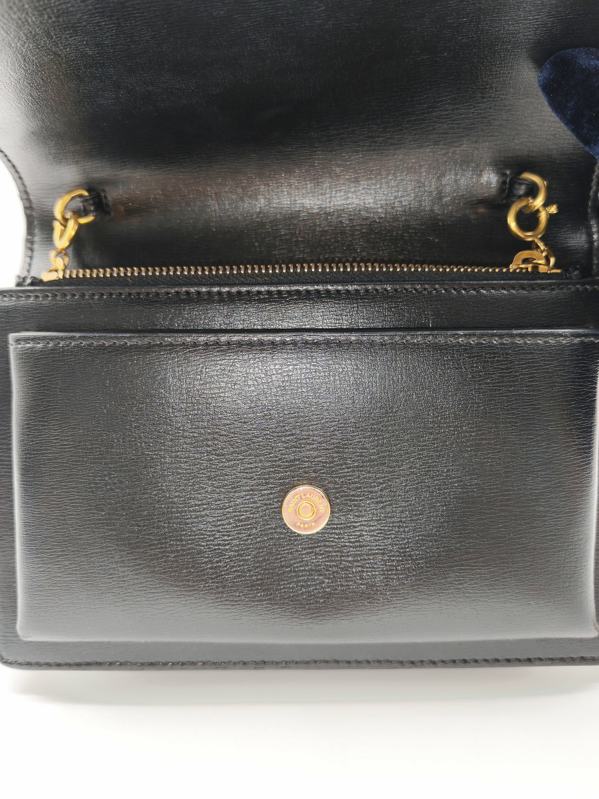 Yves Saint Laurent Sunset Mini Top Handle Bag in Black Calfskin Leather and Gold Hardware