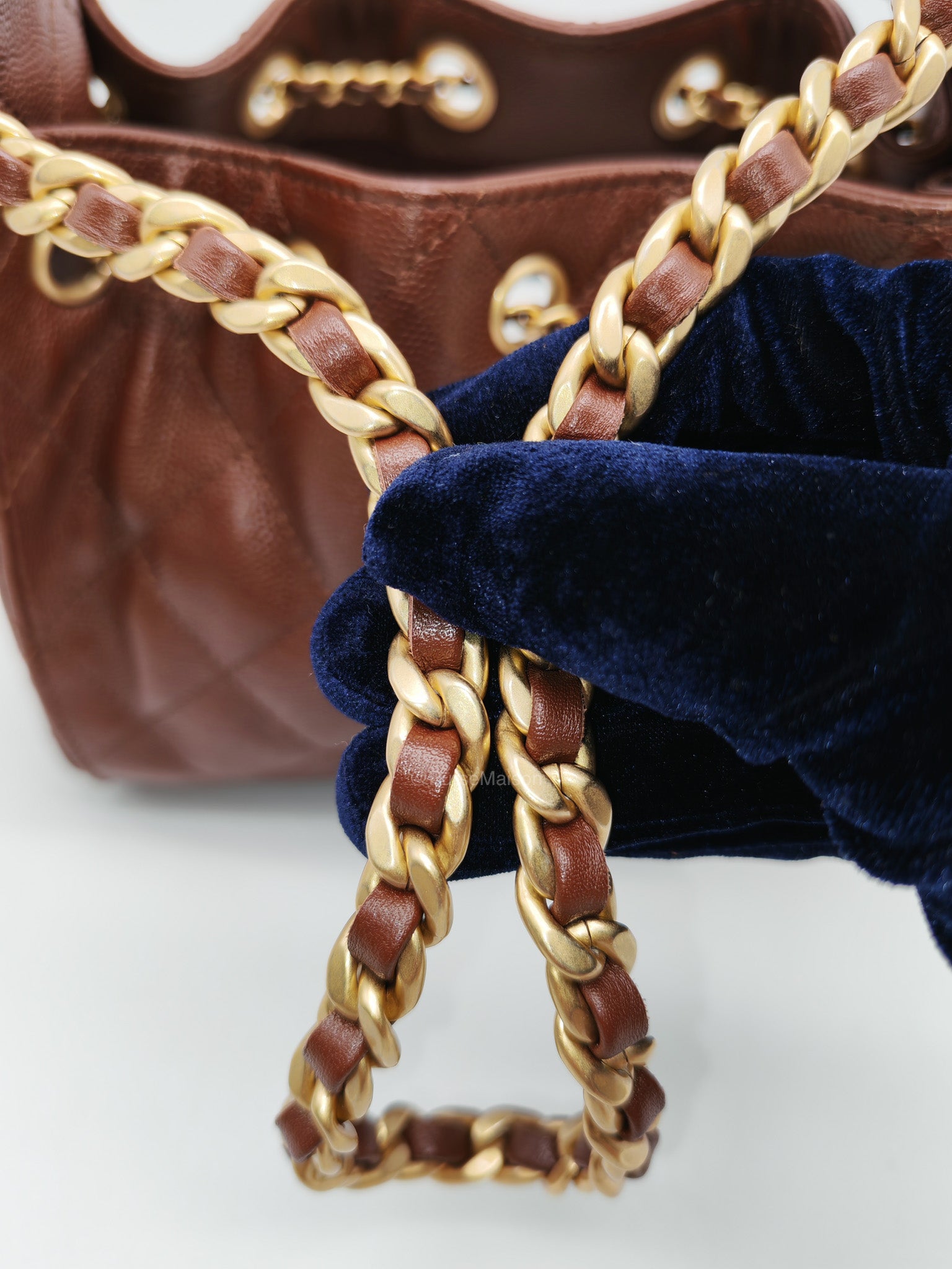 Chanel 25 Mini Chocolate Brown Caviar Leather and Aged Gold Hardware Microchip