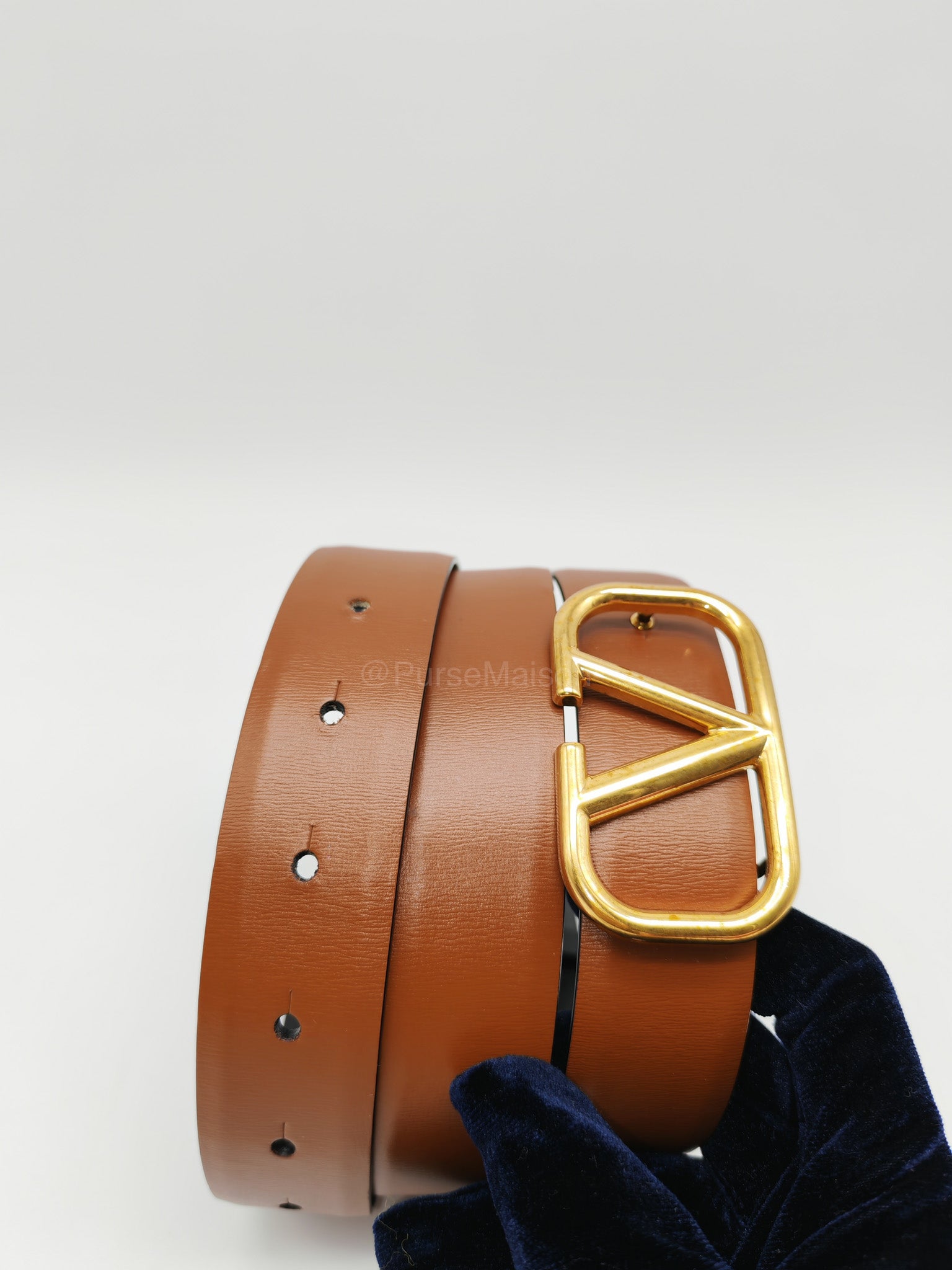 Valentino Garavani Reversible VLogo Signature Belt in Brown/Black