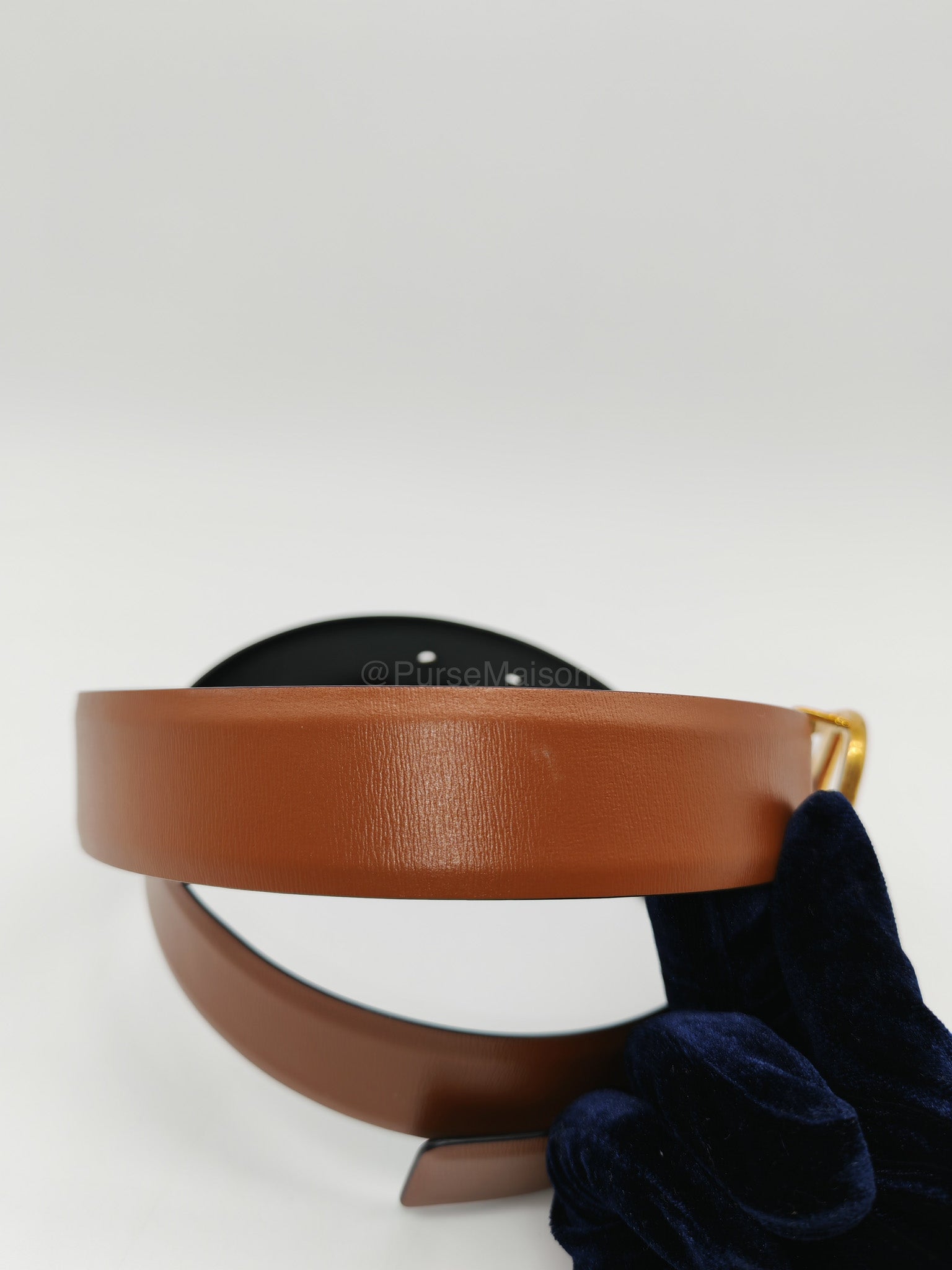 Valentino Garavani Reversible VLogo Signature Belt in Brown/Black