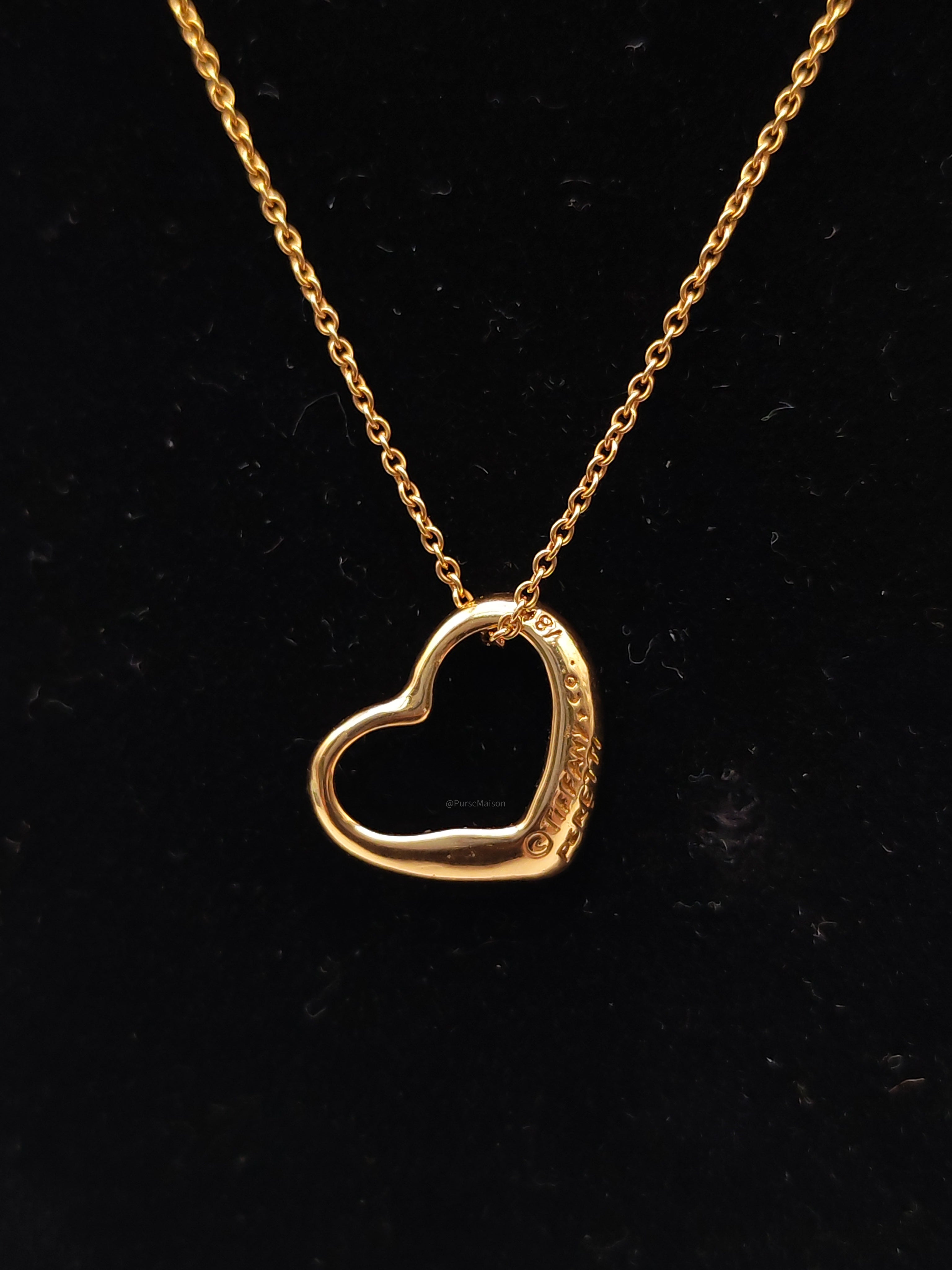 Tiffany & Co. Elsa Peretti Open Heart Pendant in 18K Yellow Gold