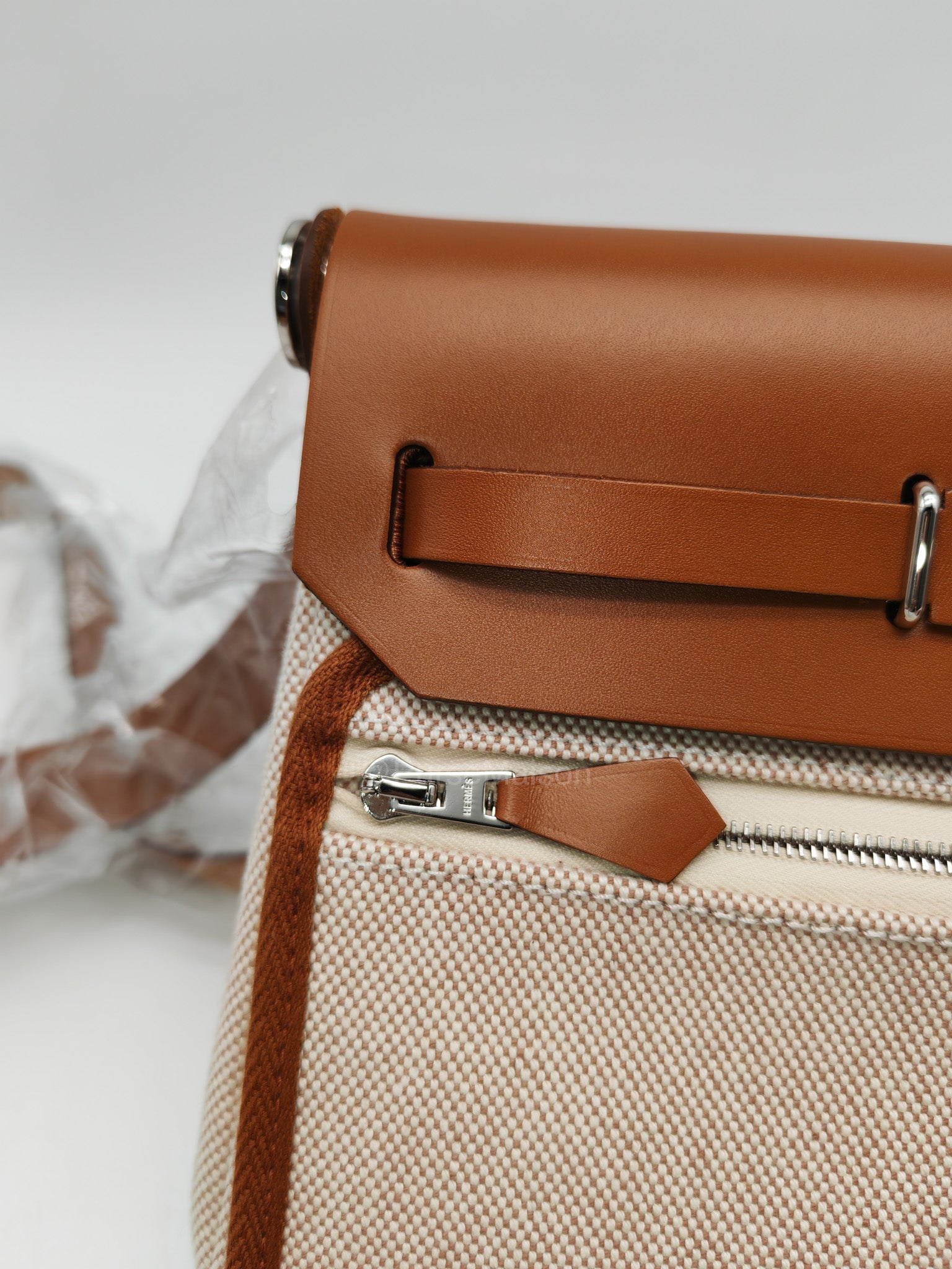Hermes Mini Herbag 20 in Canvas & Palladium Hardware Stamp K( 2025)