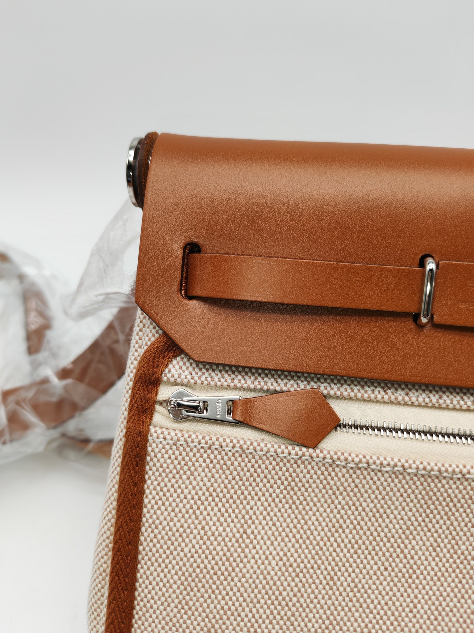 Hermes Mini Herbag 20 in Canvas & Palladium Hardware Stamp K( 2025)