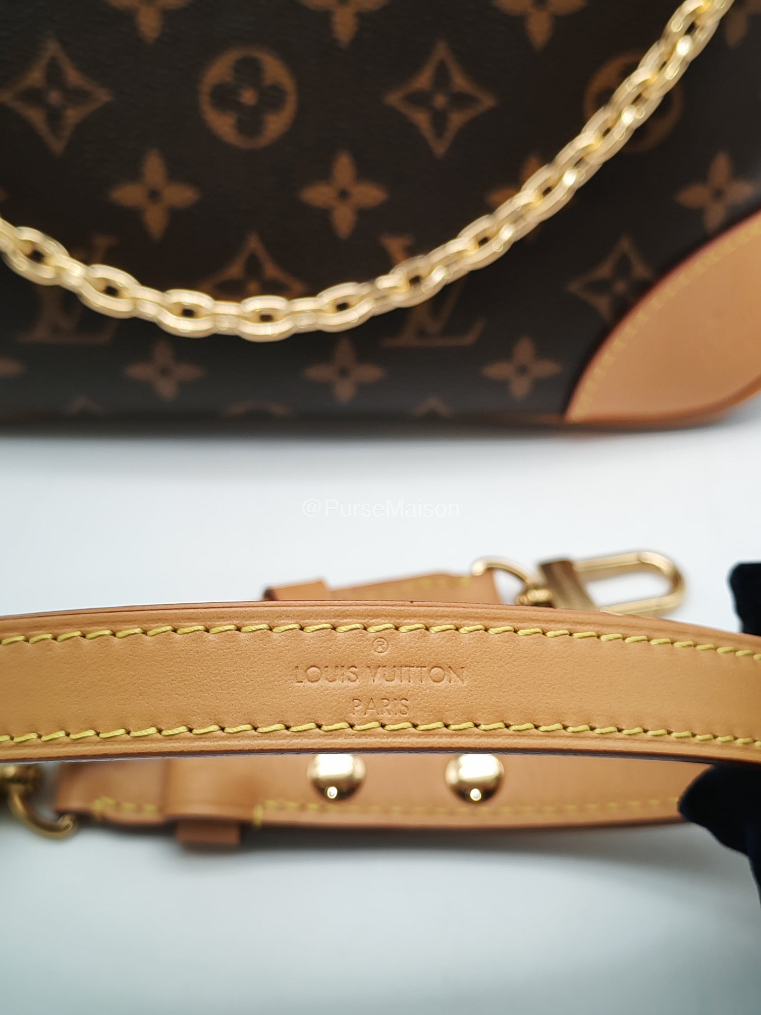 Louis Vuitton Boulogne PM Handbag in Monogram Canvas and Gold Hardware Microchip