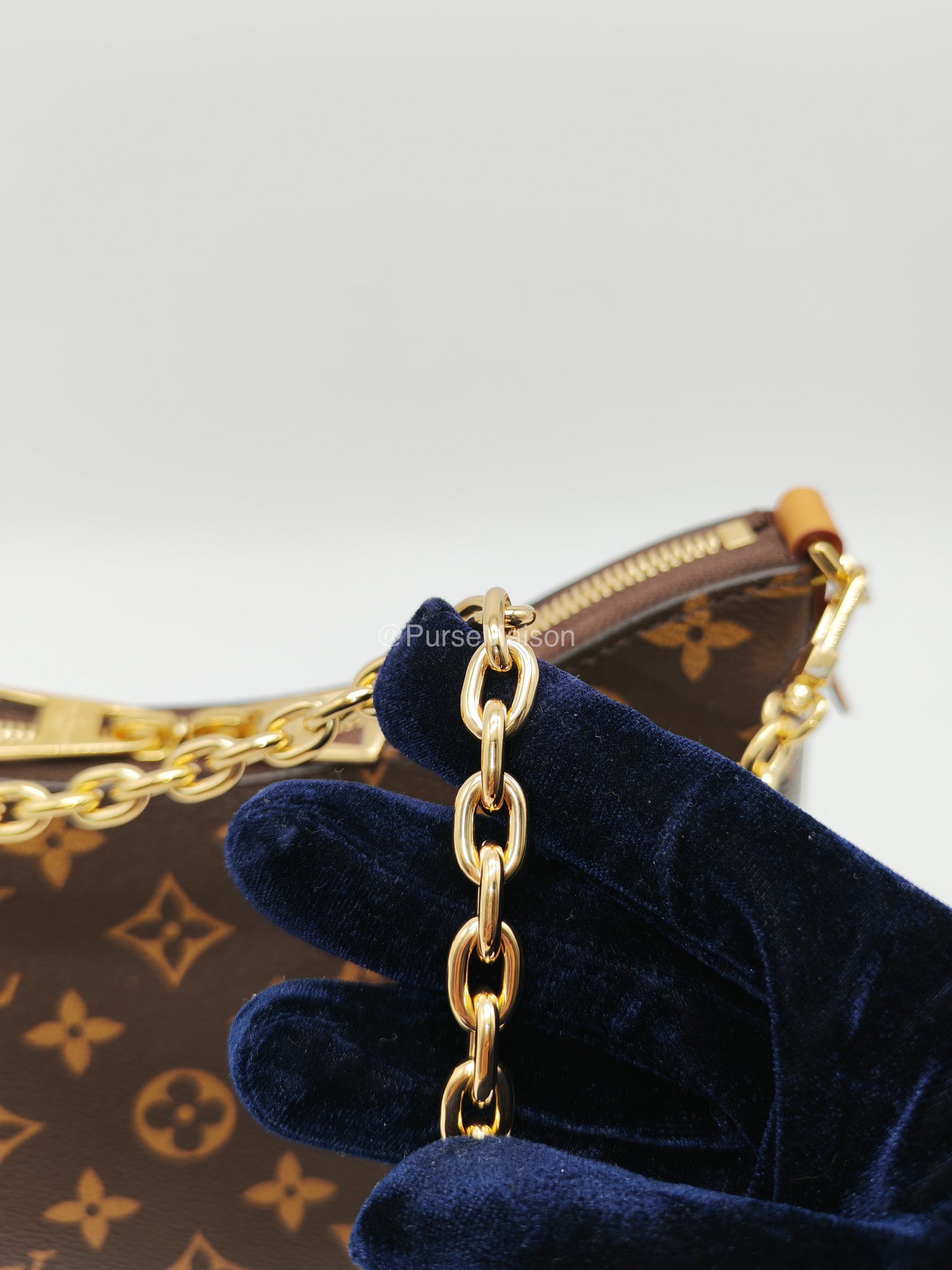 Louis Vuitton Boulogne PM Handbag in Monogram Canvas and Gold Hardware Microchip