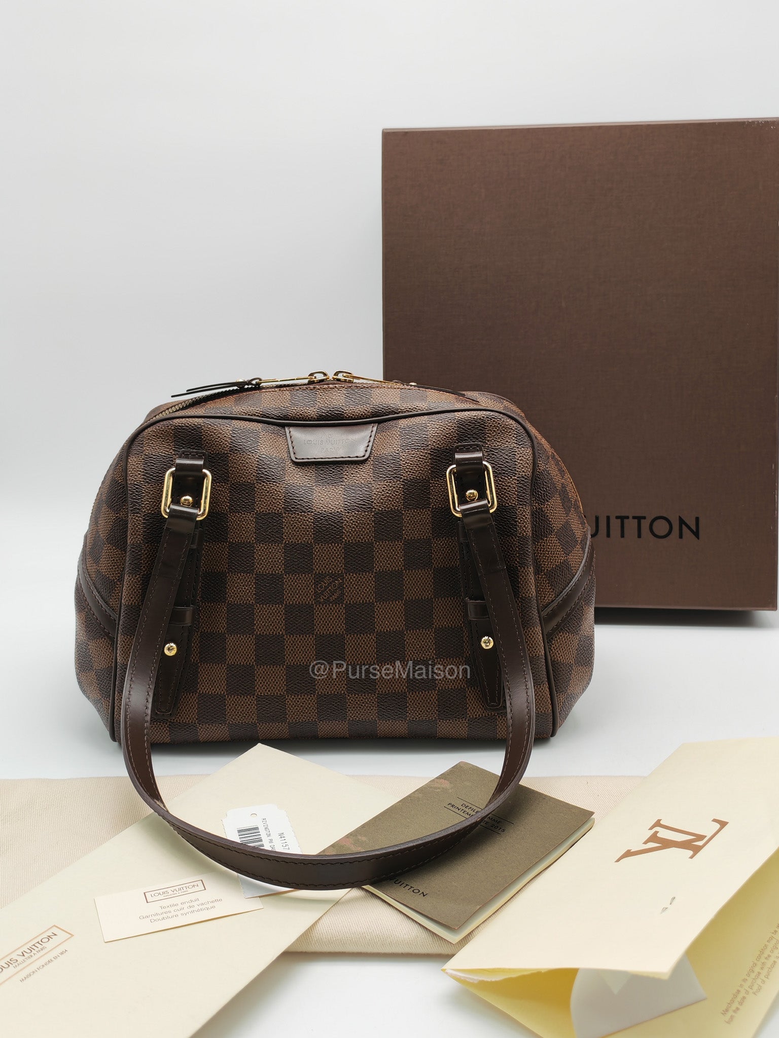 Louis Vuitton Rivington PM Bag in Damier Ebene Canvas and Gold Hardware (Datecode: FL4150)