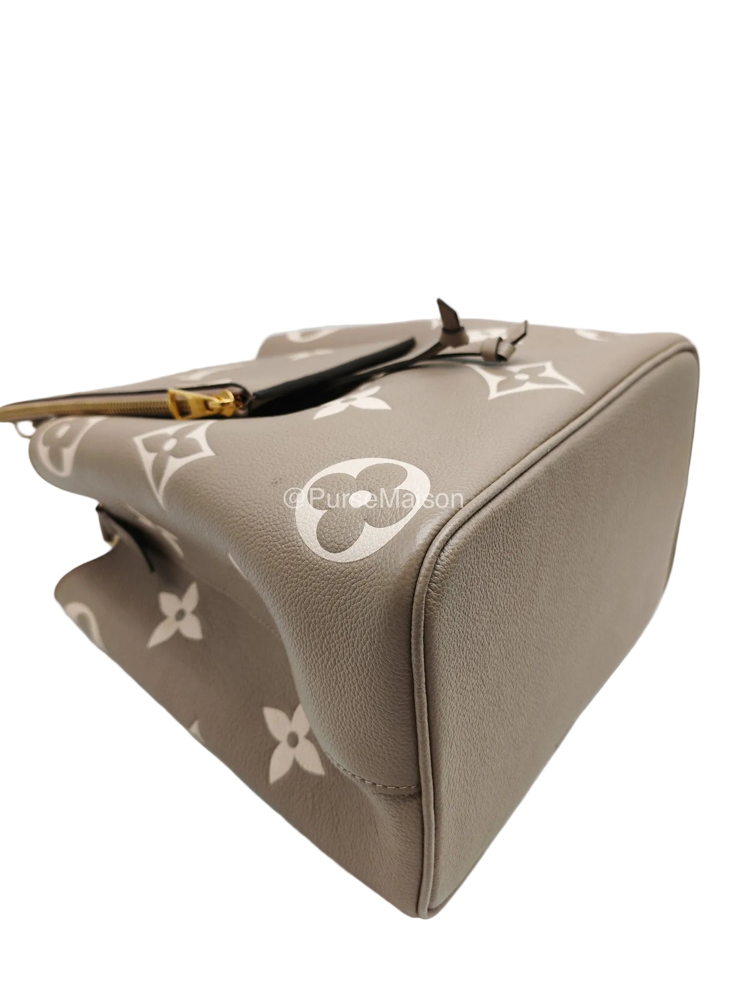 Louis Vuitton Neo Noe MM in Bicolor Monogram Tourterelle Empreinte Leather (Microchip)