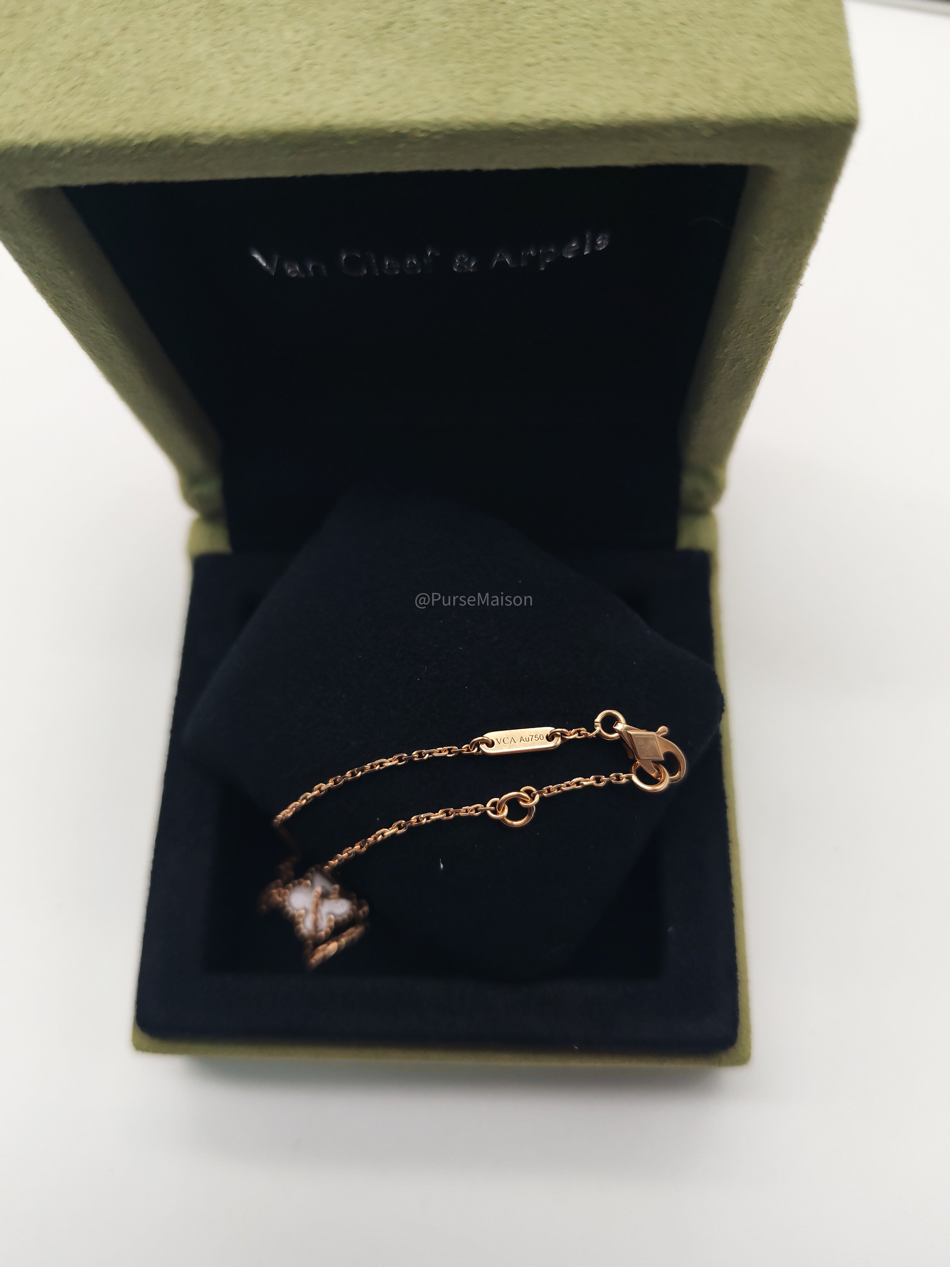 Van Cleef and Arpels Sweet Alhambra Carnelian Rose Gold Bracelet (2025)