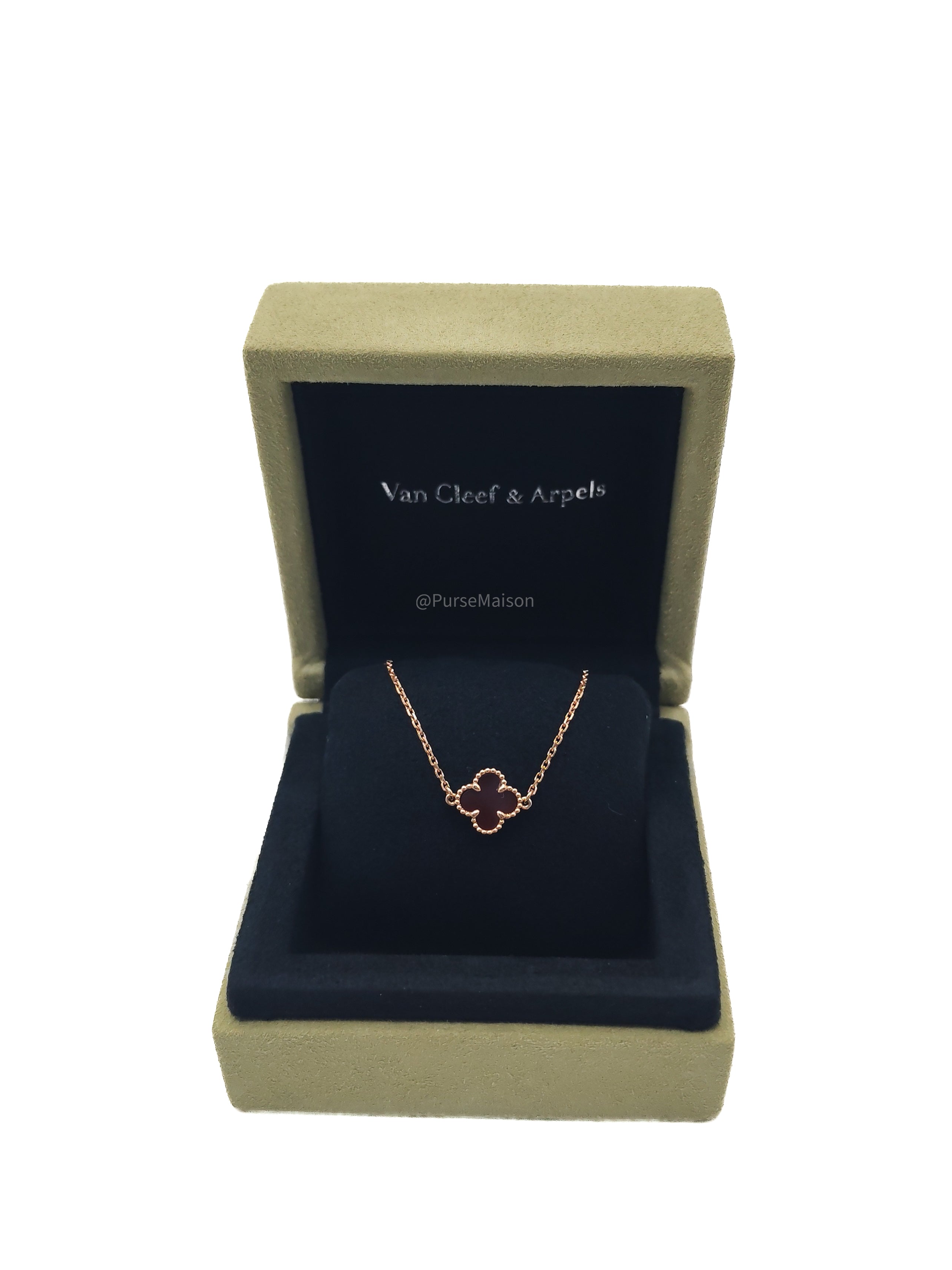 Van Cleef and Arpels Sweet Alhambra Carnelian Rose Gold Bracelet (2025)