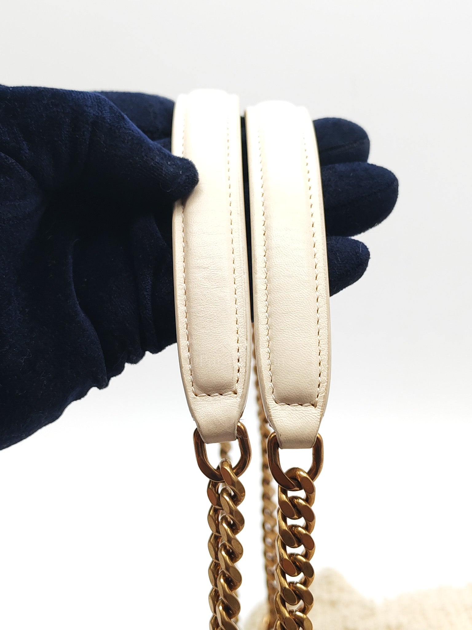 Loulou Puffer Bag Medium in Boucle Tweed Canvas & Gold Hardware