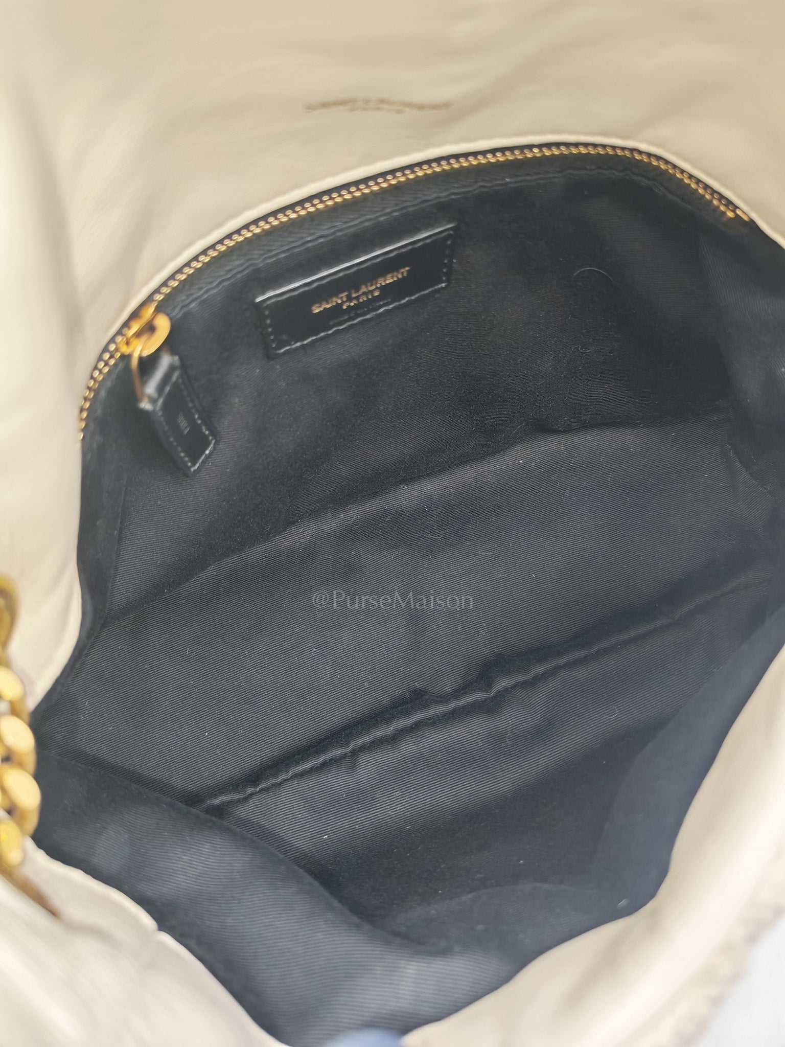 Loulou Puffer Bag Medium in Boucle Tweed Canvas & Gold Hardware