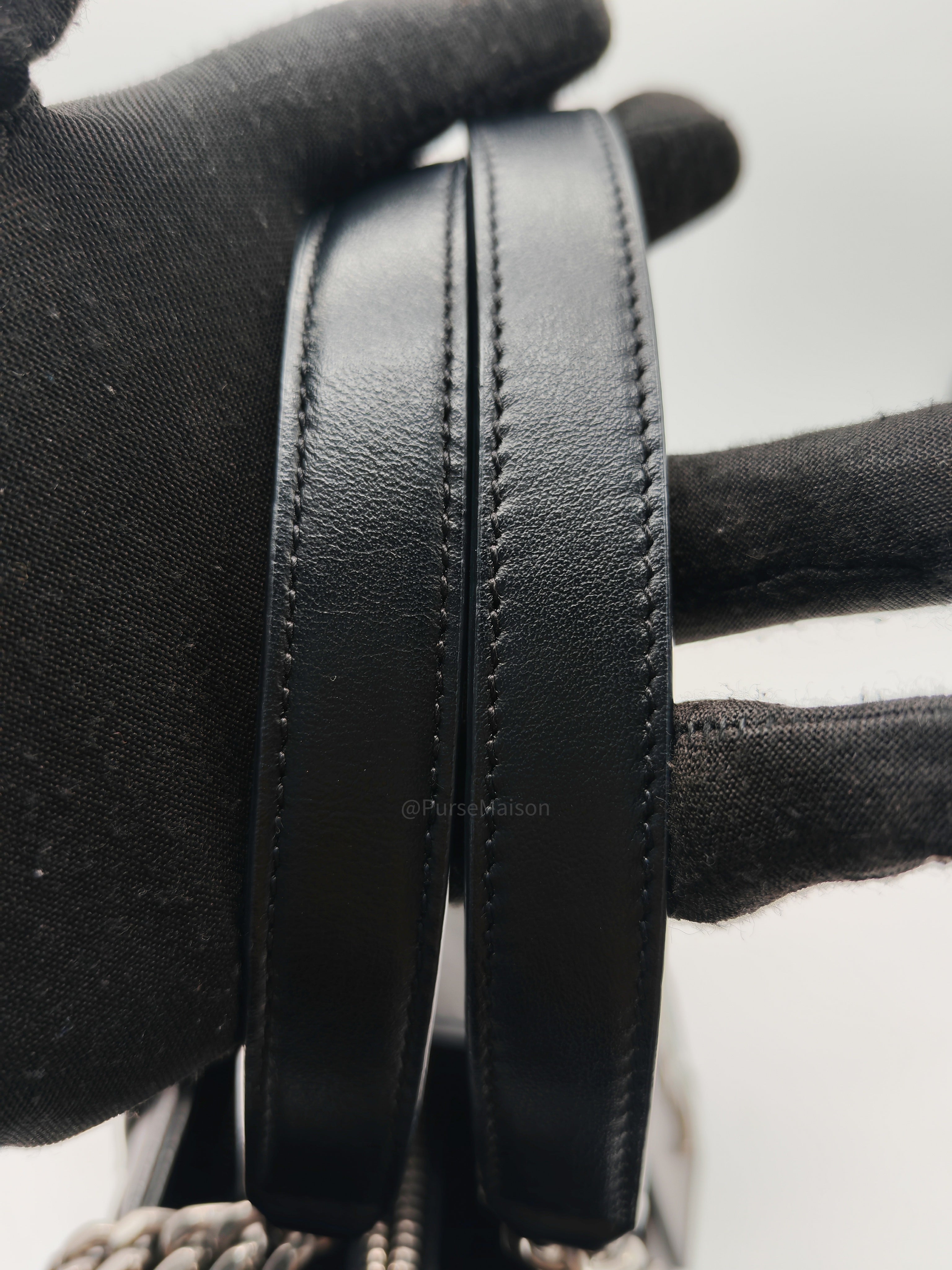 Yves Saint Laurent Loulou Shopping Tote Bag in Black Y Quilted Calfskin Leather and Silver Hardware