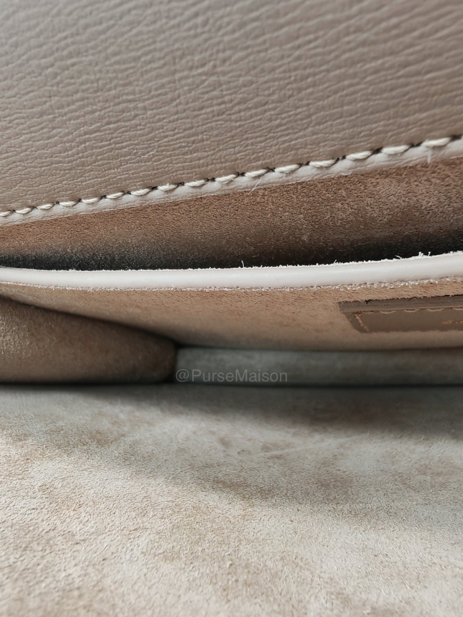 Yves Saint Laurent Sunset Medium in Dark Beige Calfskin Leather and Gold Hardware